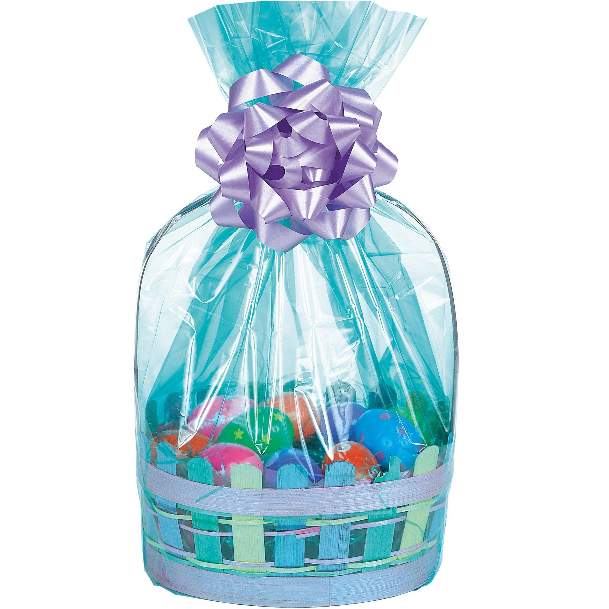 Caribbean Blue Plastic Gift Basket Bags 2ct Party City