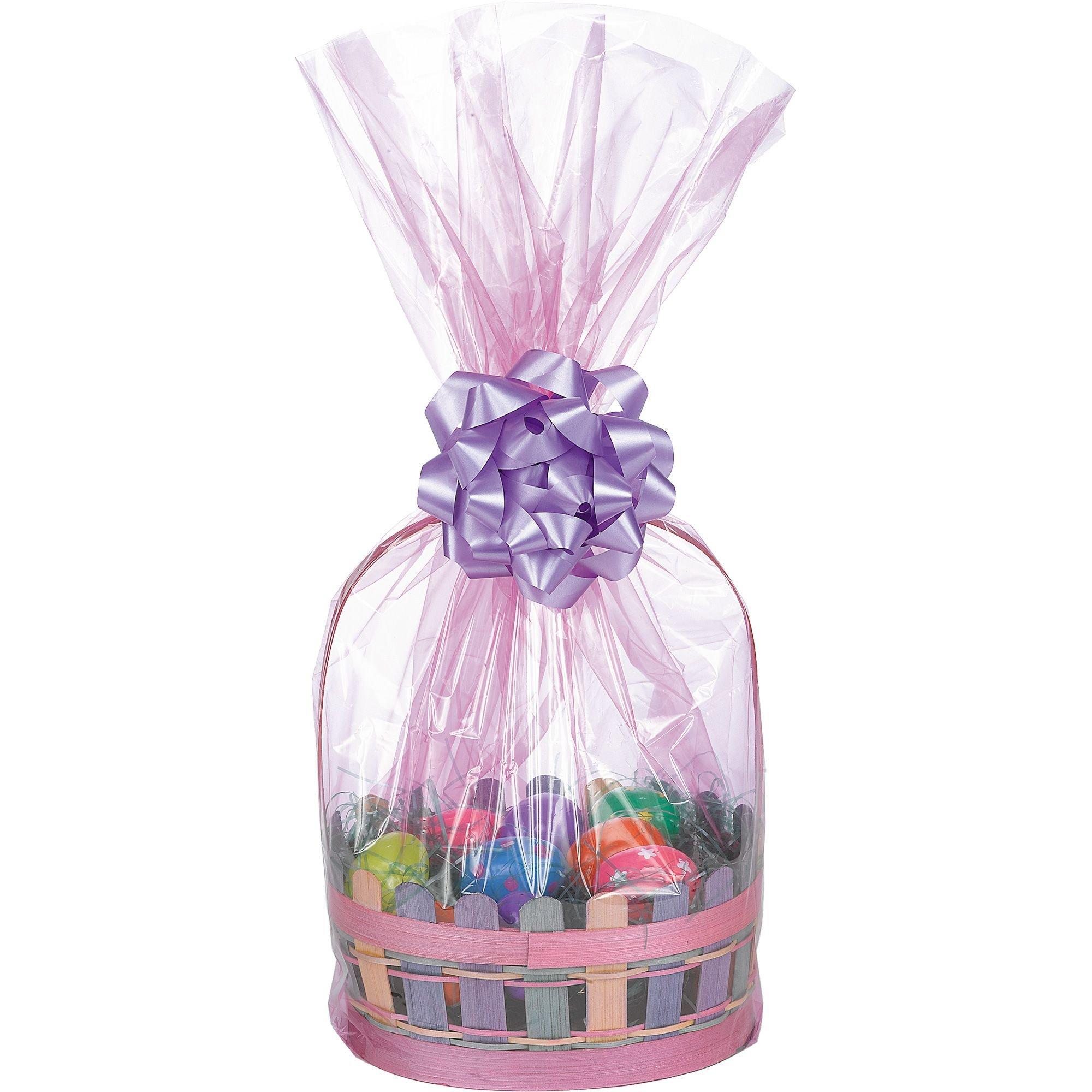 Pink Plastic Gift Basket Bags 2ct Party City