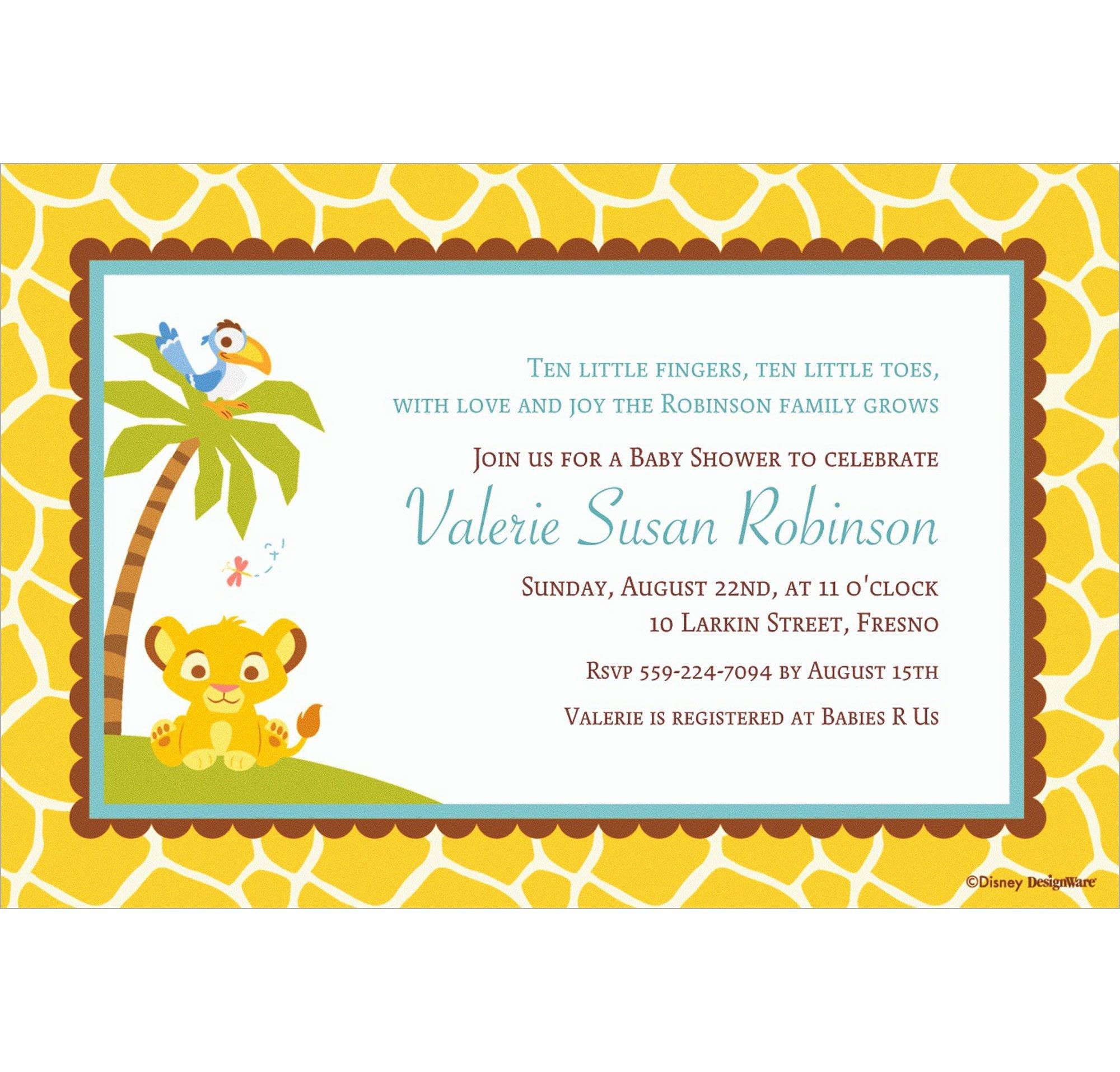 Custom Lion King Baby Shower Invitations Party City