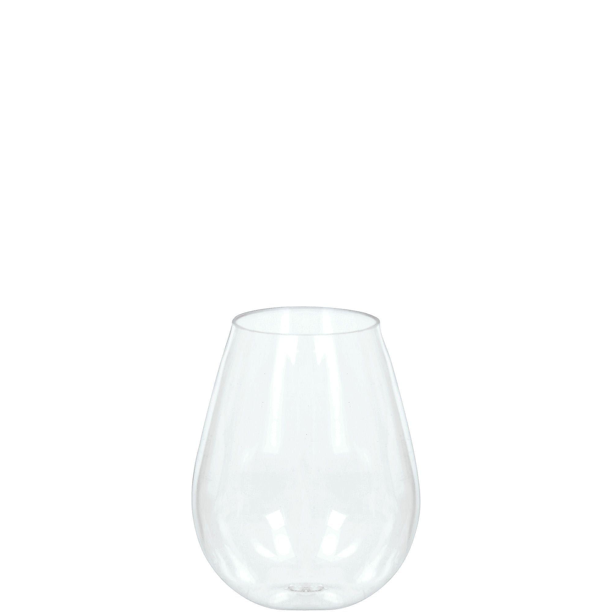 Mini CLEAR Plastic Stemless Wine Glasses 10ct Party City