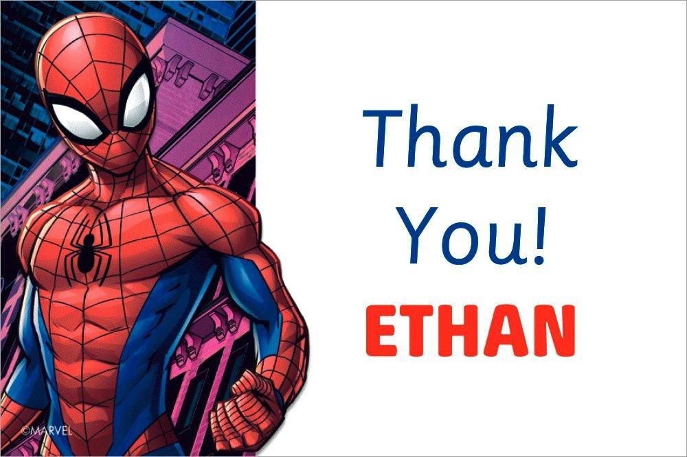 Custom bed Wonder Spiderman Thank You Notes Party City
