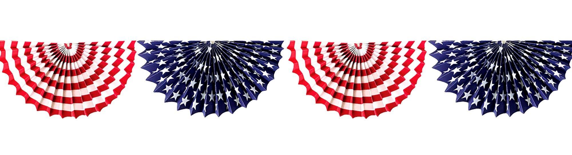 PartyCity Patriotic American Flag Paper Bunting Garland Hamilton Place