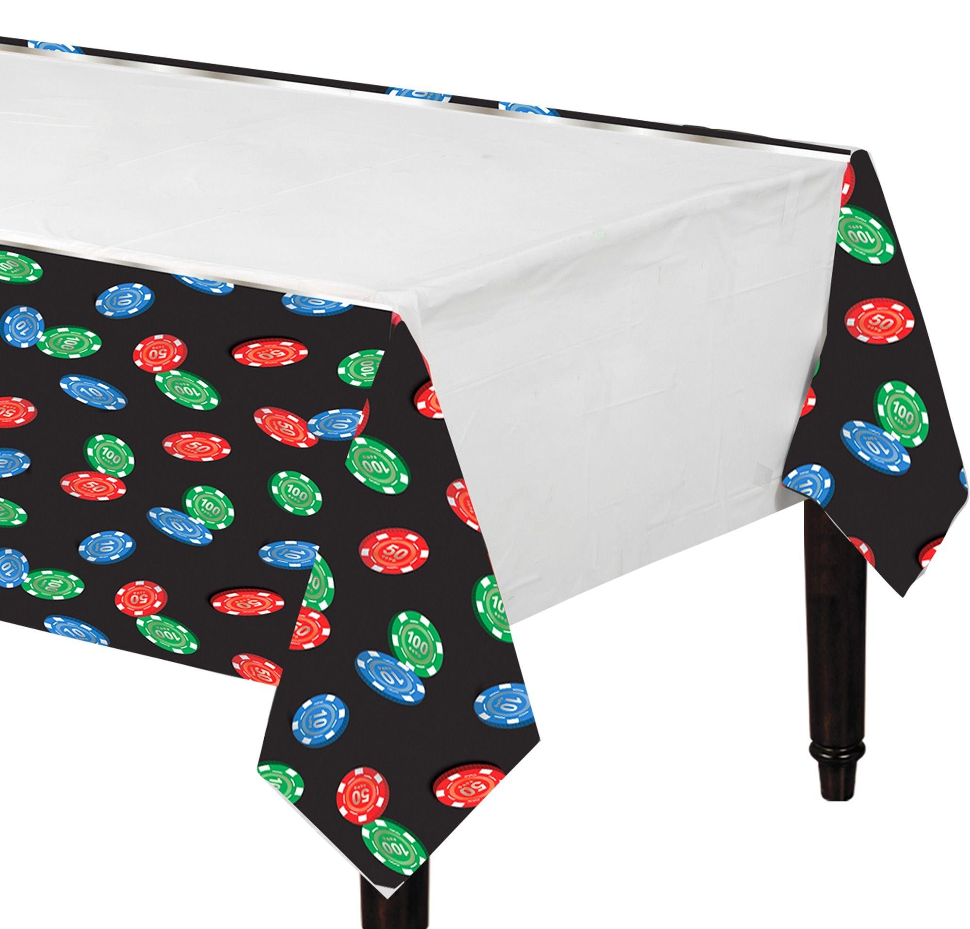 Roll the Dice Casino Table Cover 54in x 96in Party City