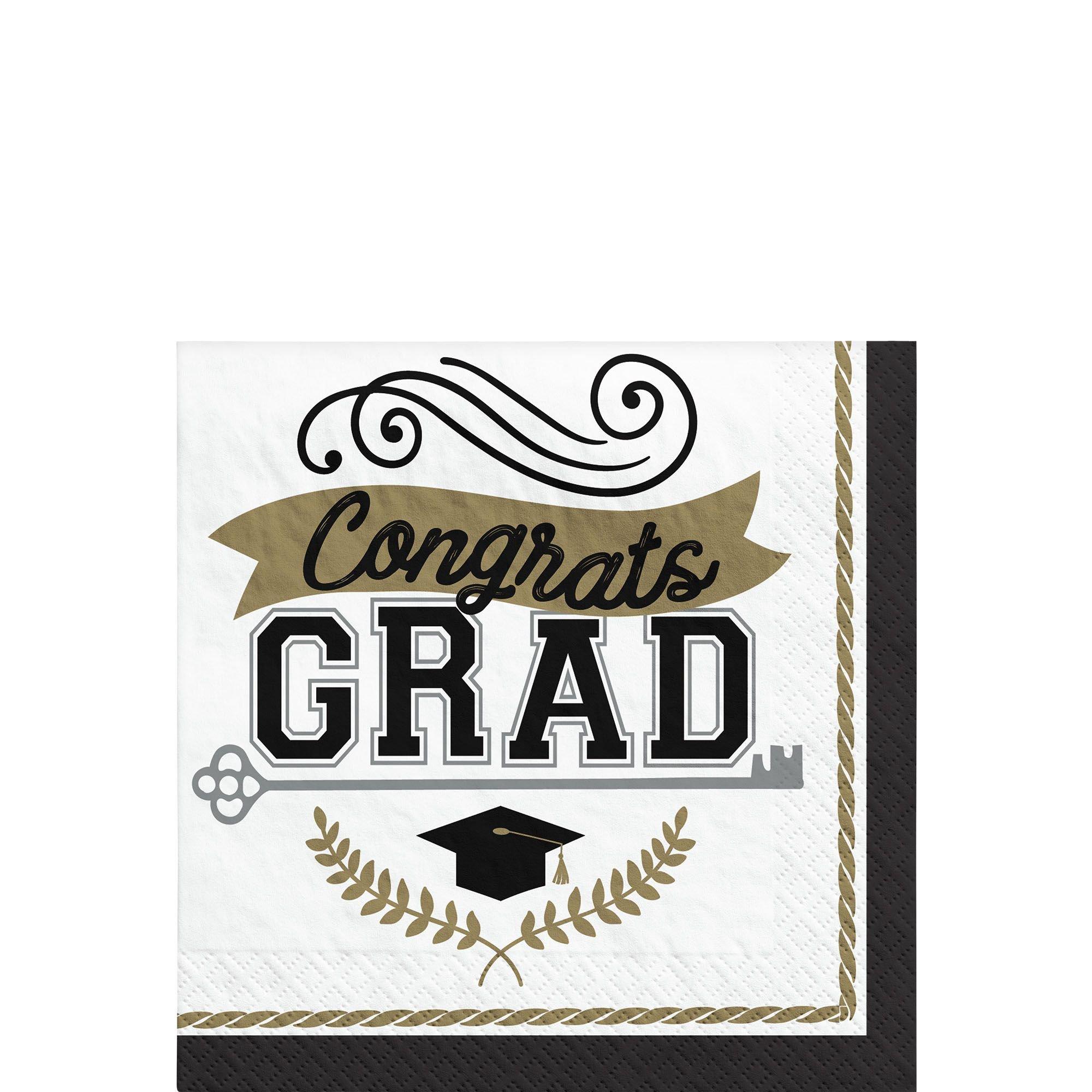 Achievement is Key Graduation Beverage Napkins, 5in, 100ct Party City
