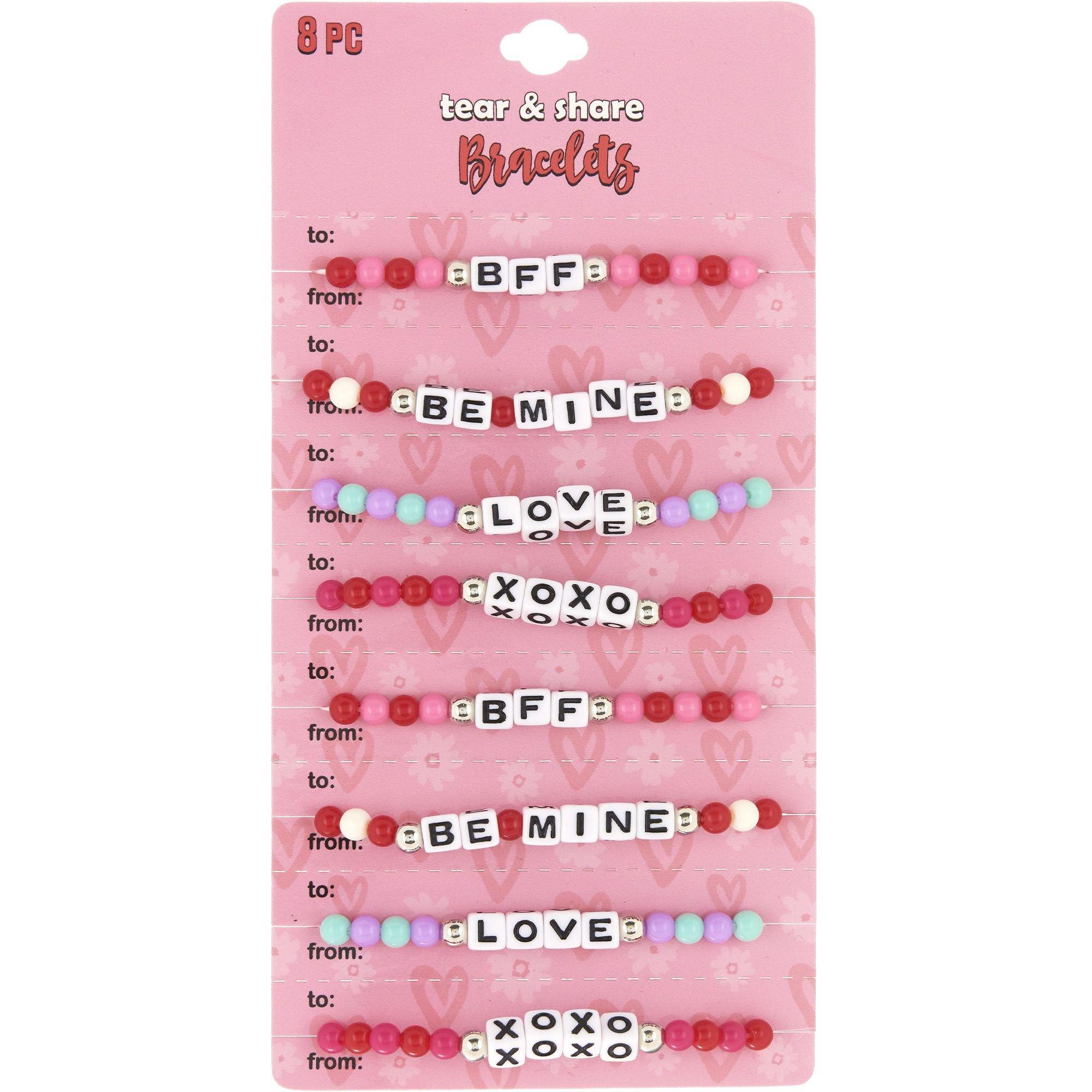 Valentine's Day Tear & Share Friendship Bracelets, 8ct | Party City