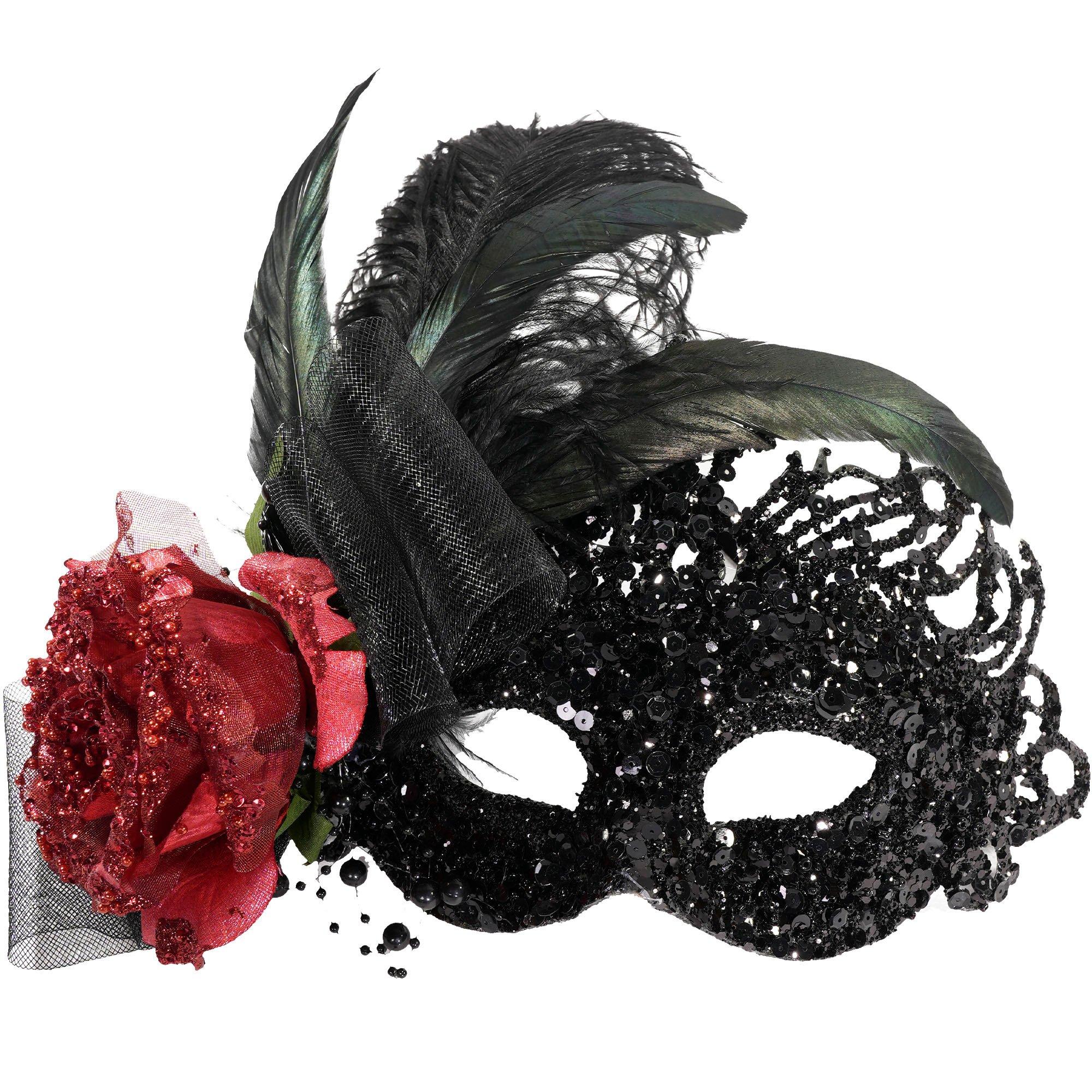 Adult Glittering Victorian Rose Masquerade Mask Party City