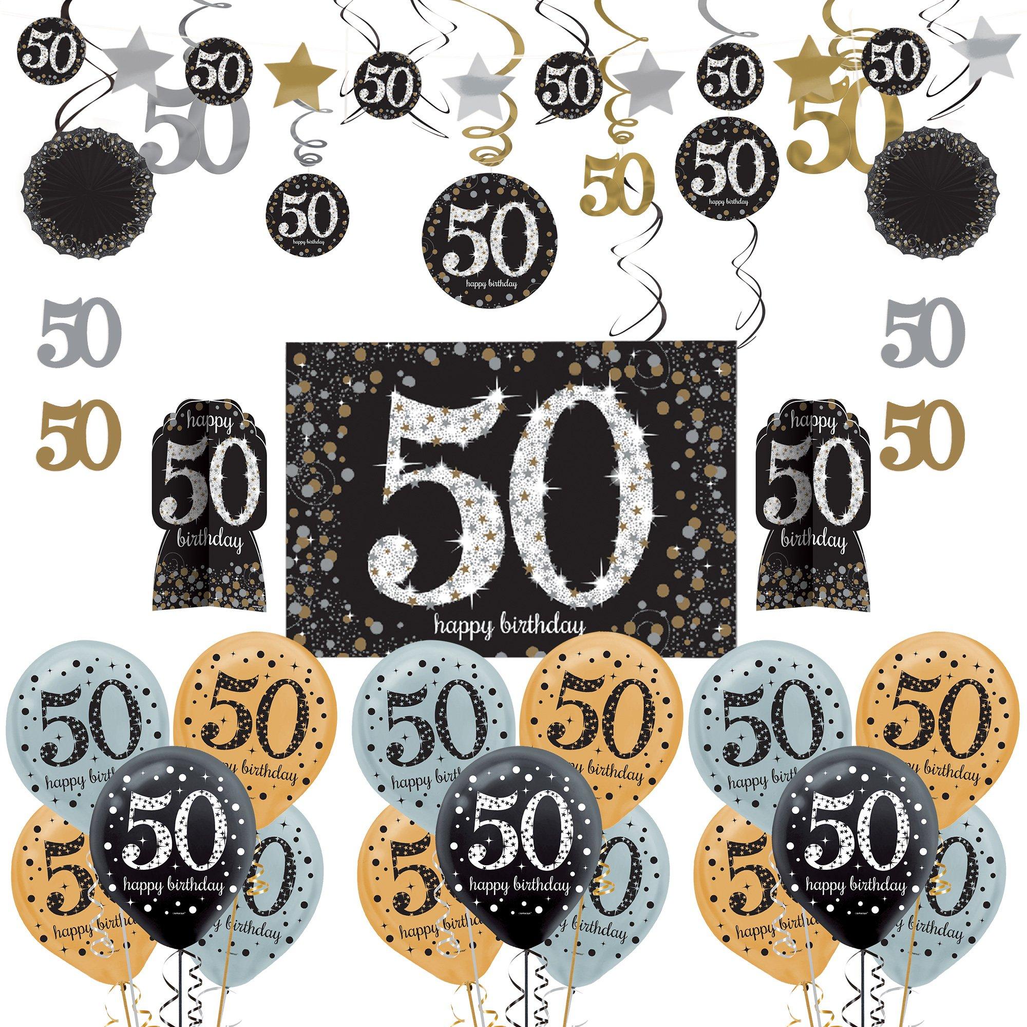 Sparkling Celebration 50th Birthday Room Decorating Kit Party City