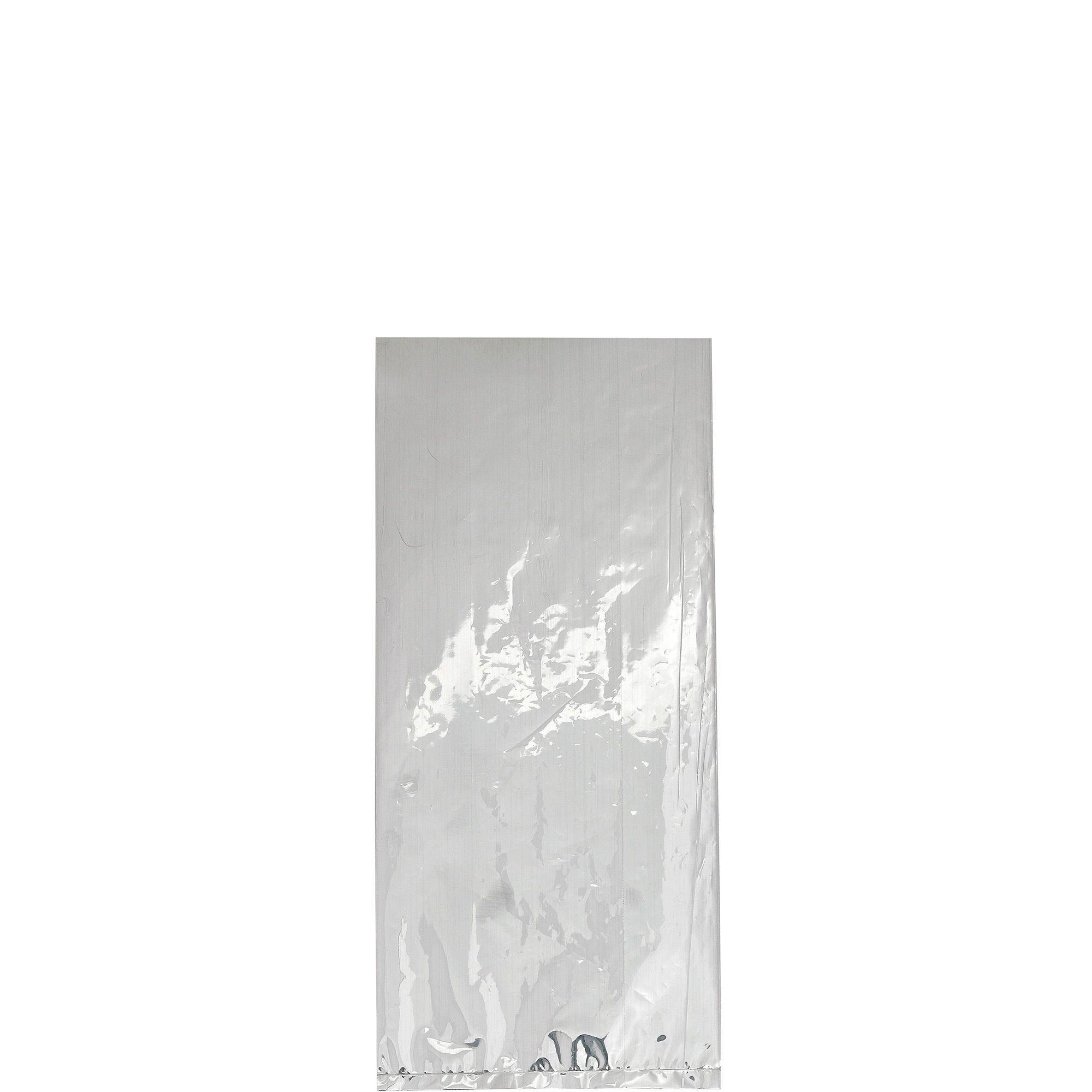 Small Metallic Silver Plastic Treat Bags 25ct Party City