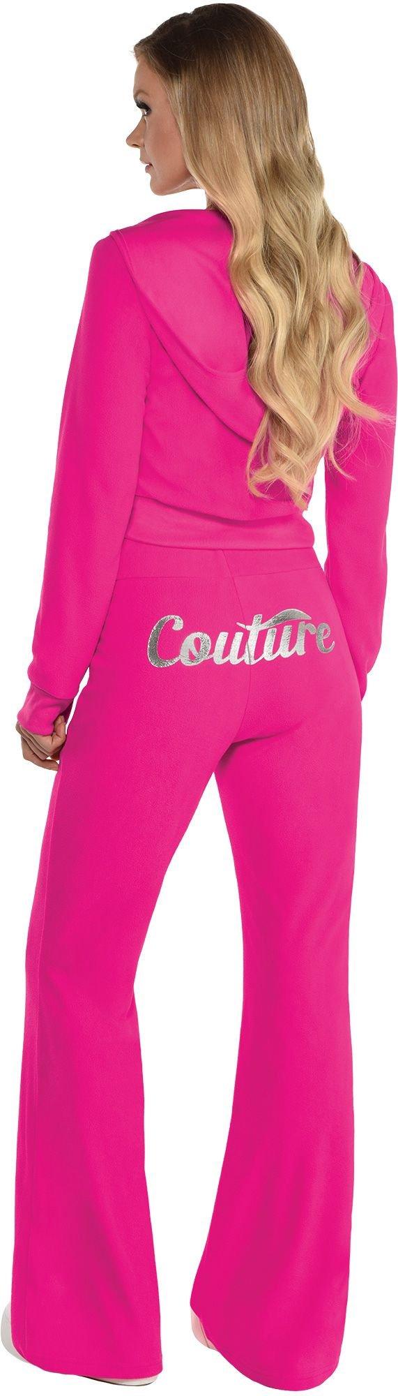 Adult Pink Couture Cutie Velour Tracksuit Costume Party City