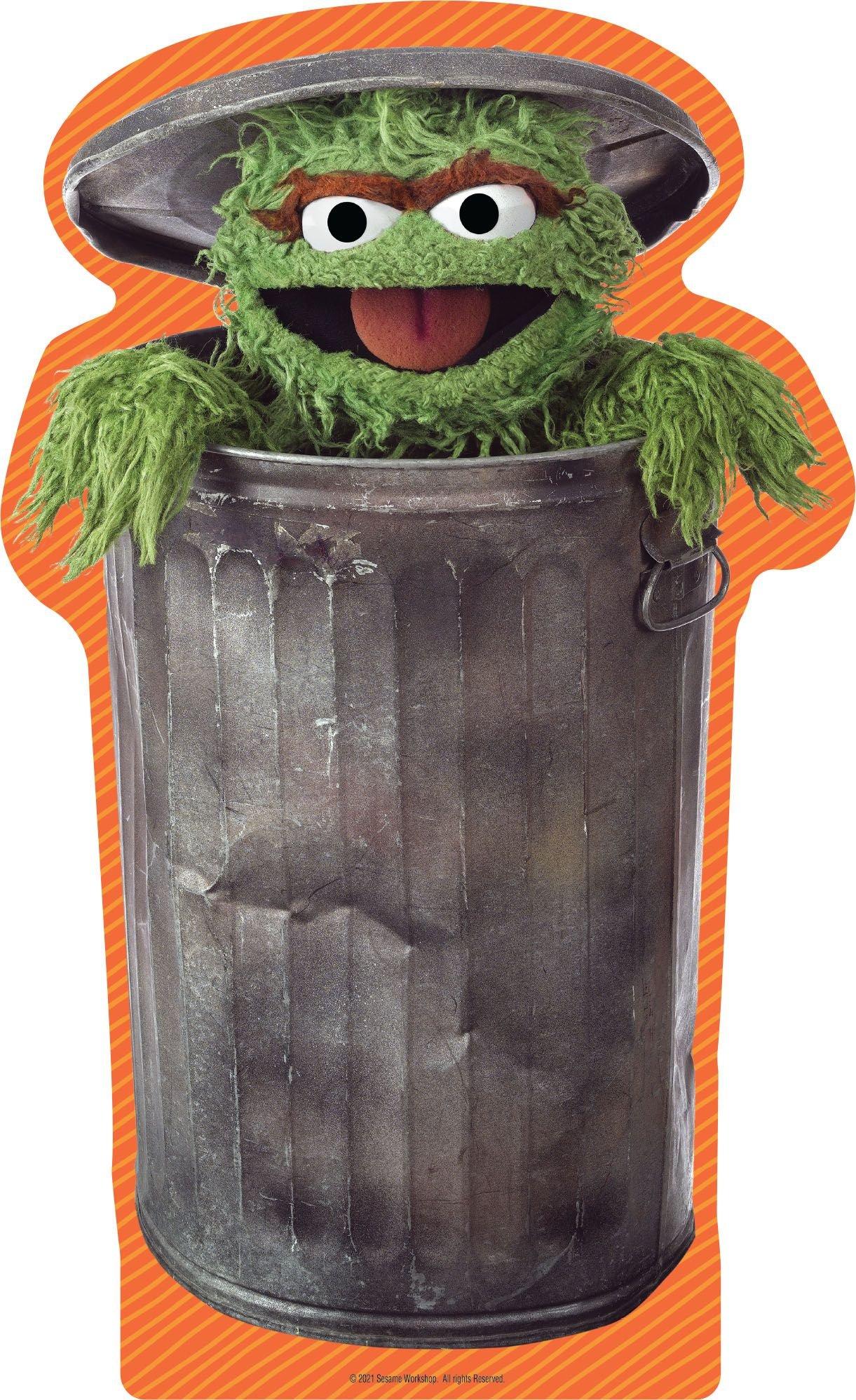 Oscar the Grouch Cardboard Cutout, 3ft Sesame Street Party City