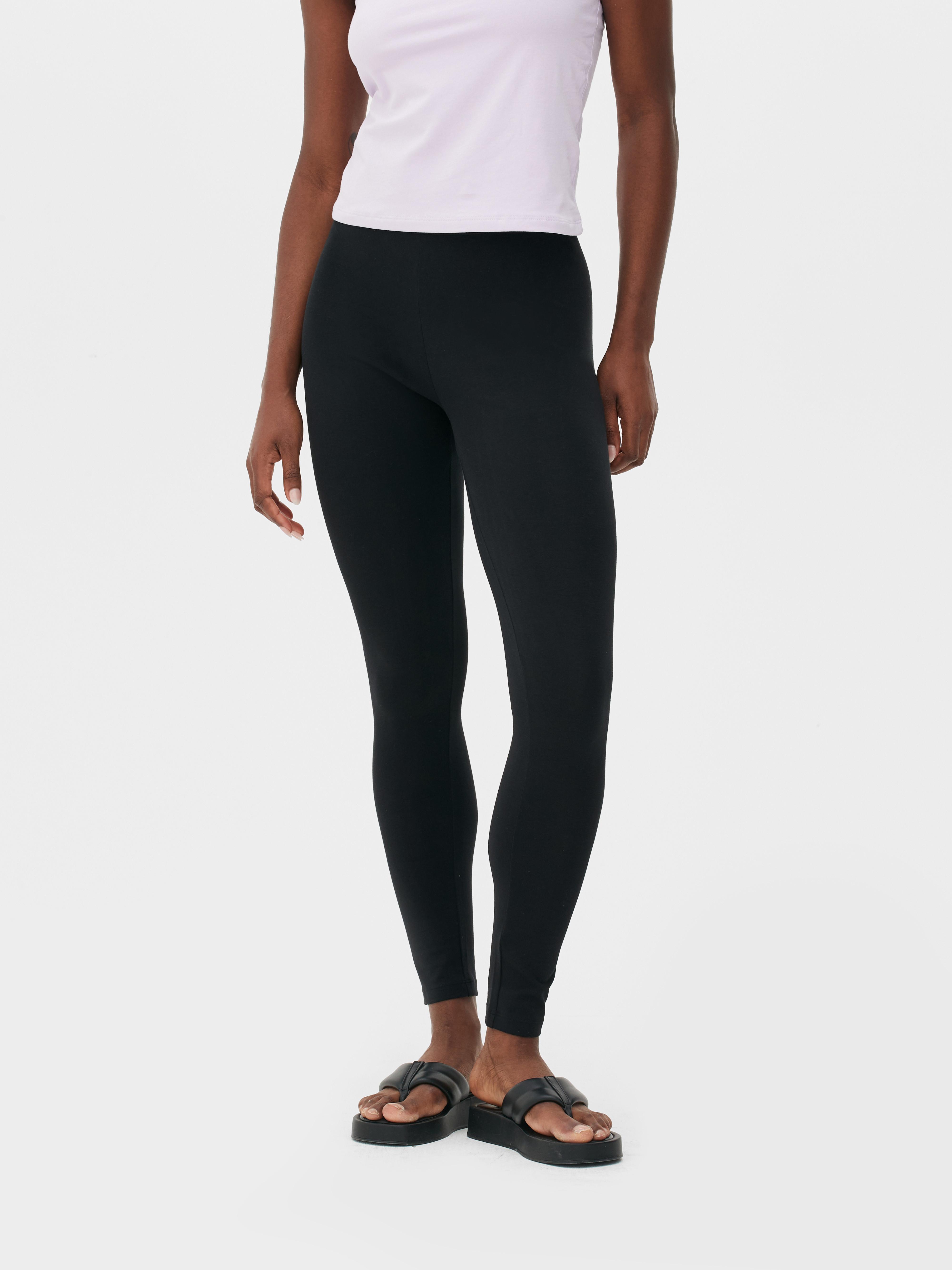 Women's Black Cotton Leggings Primark