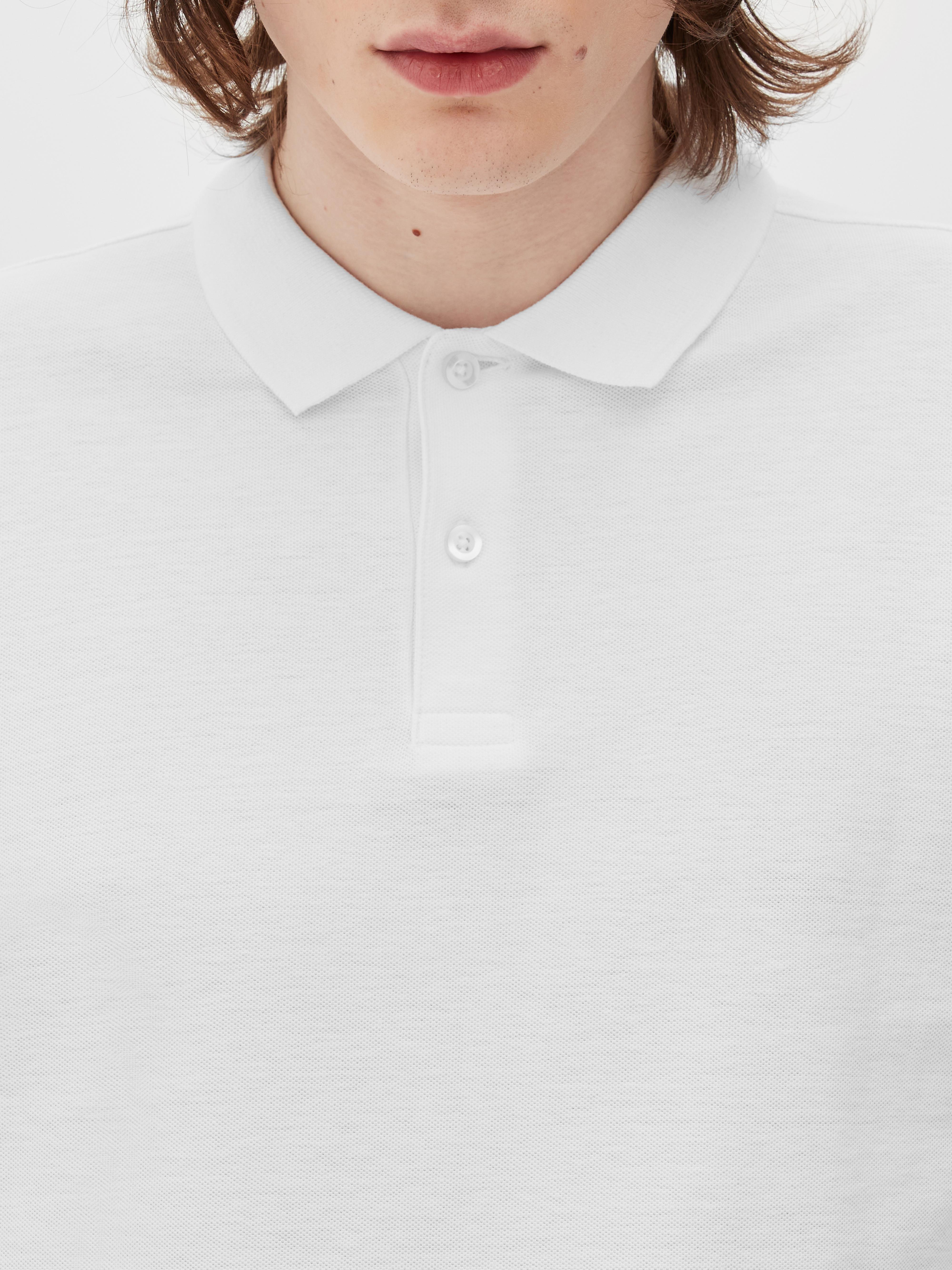 Men's White Cotton Piqué Polo Shirt Primark