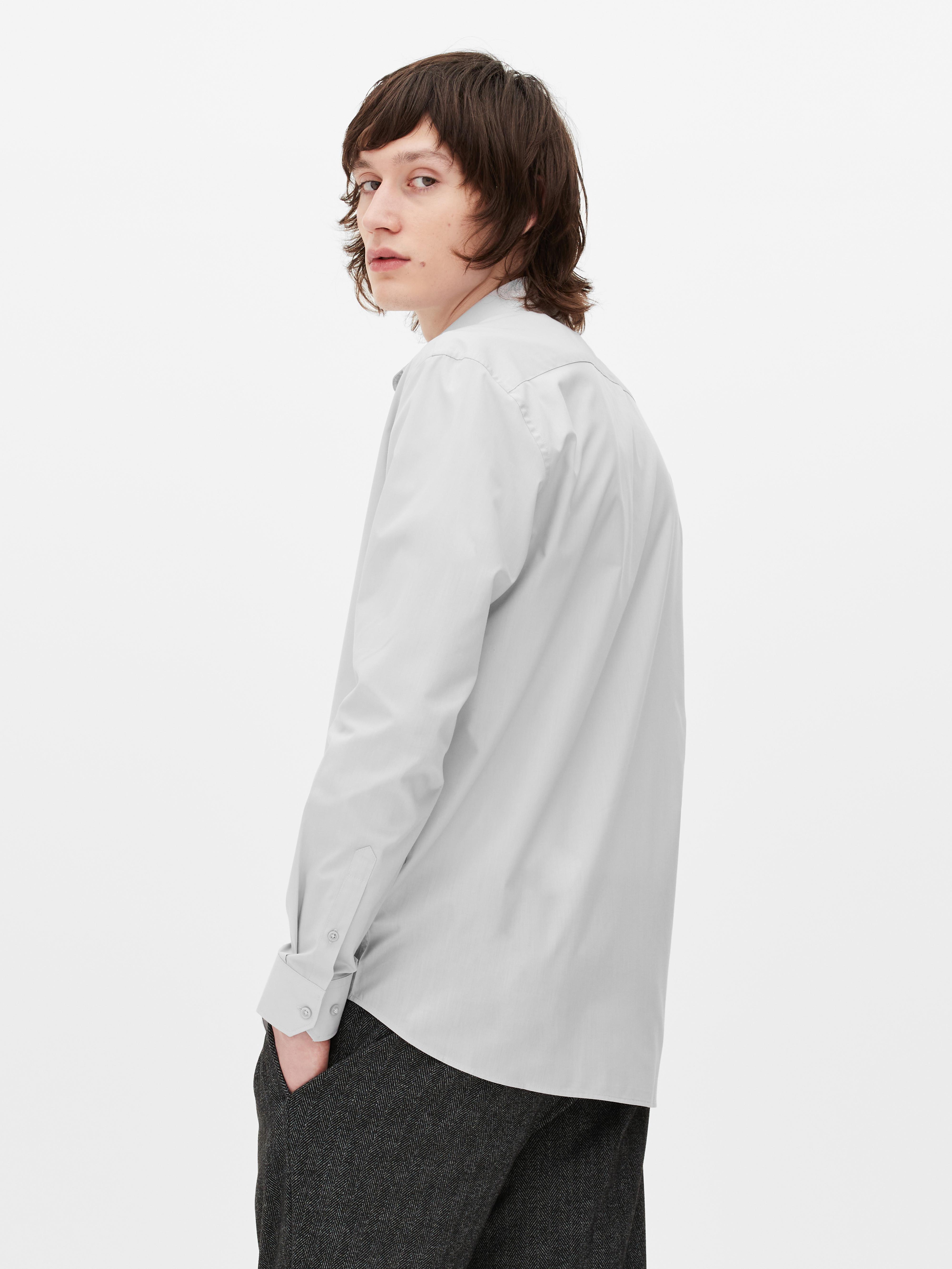 Mens Grey Slim Fit Long Sleeve Shirt Primark