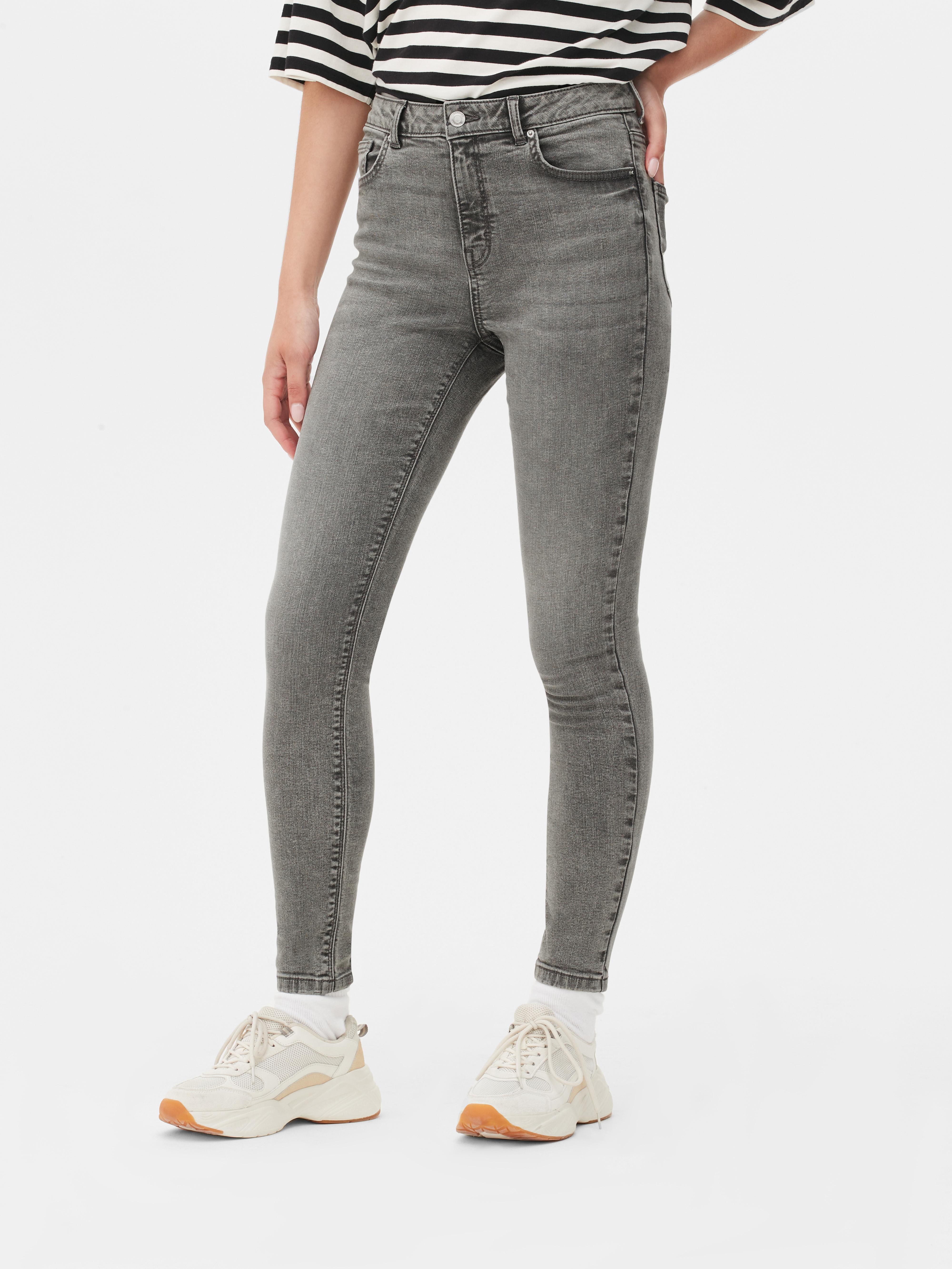 Womens; Grey High Waist Skinny Jeans Primark