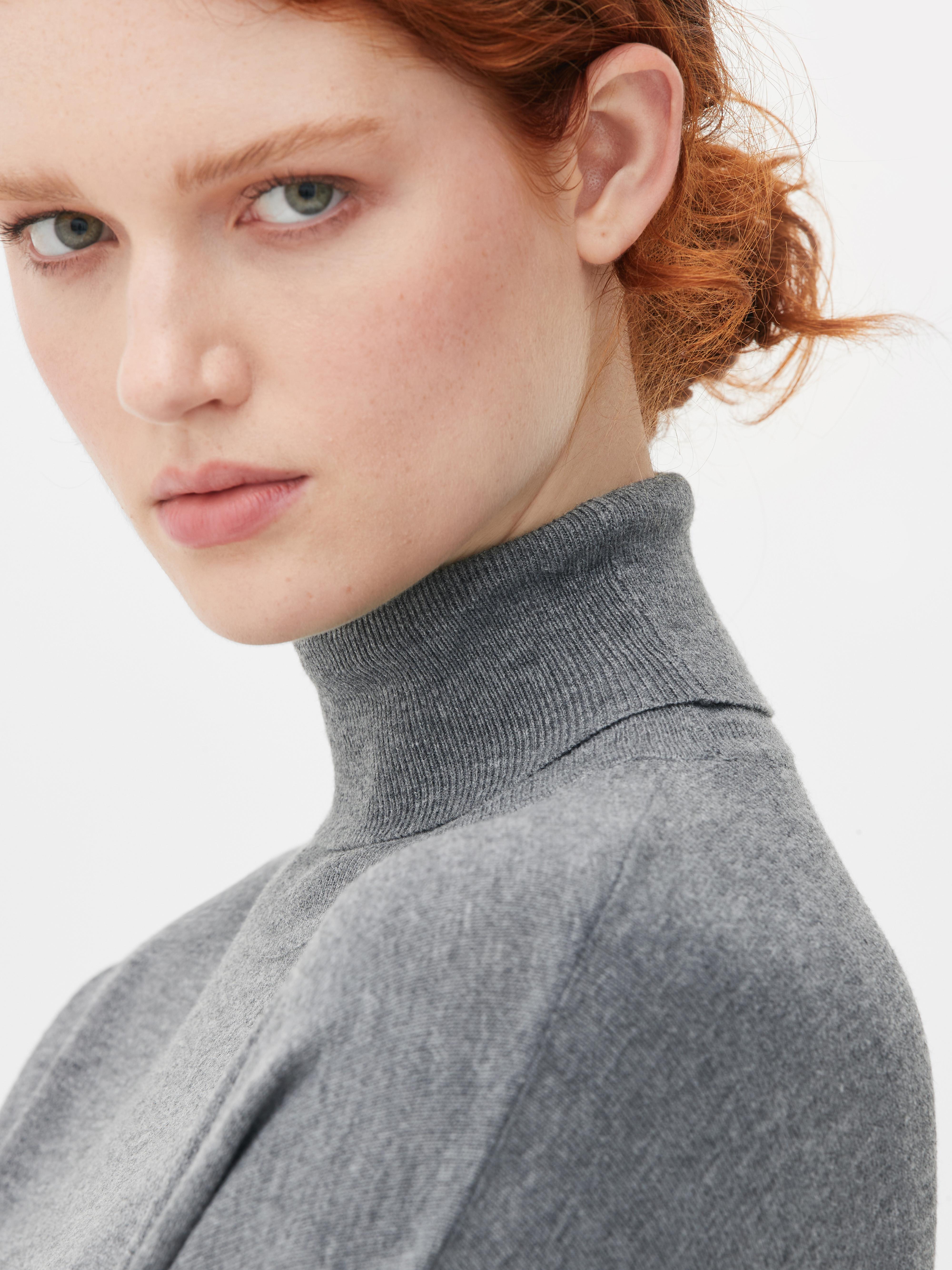 Womens Grey Marl Fine Knit Roll Neck Jumper Primark