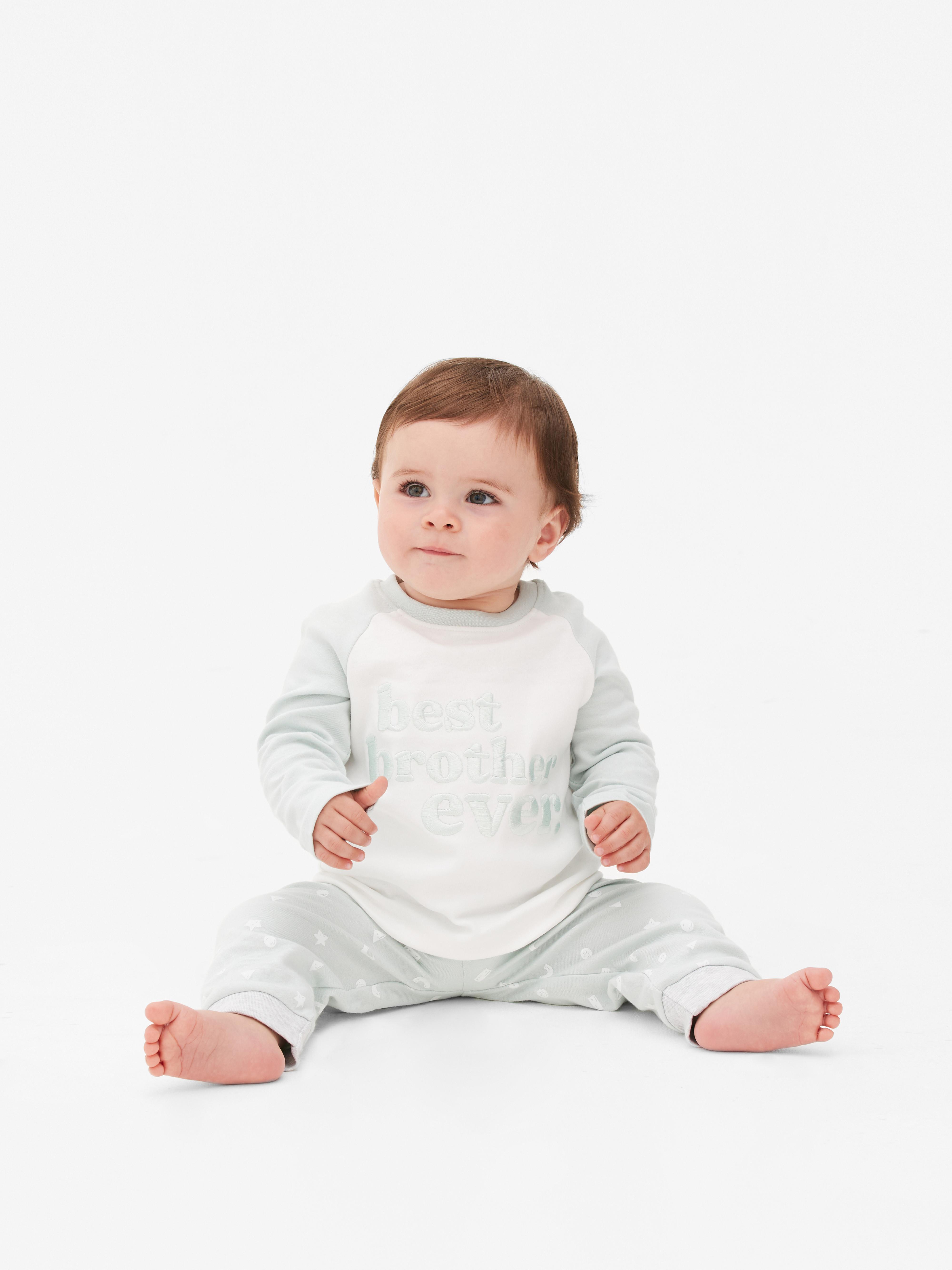 Baby Boys Grey Little Brother Pyjamas Primark