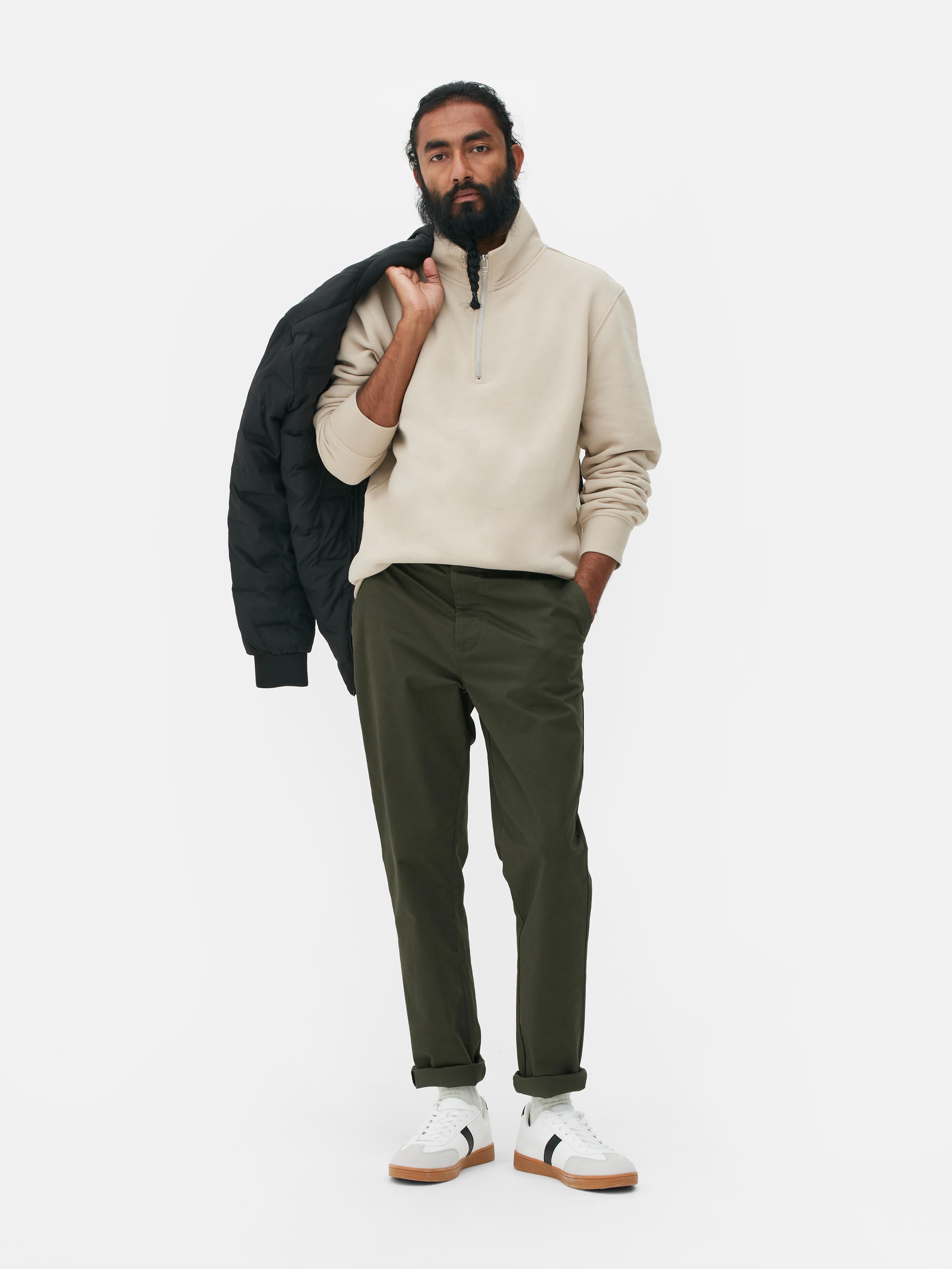 Men's Dark Green Slim Fit Stretch Chinos Primark