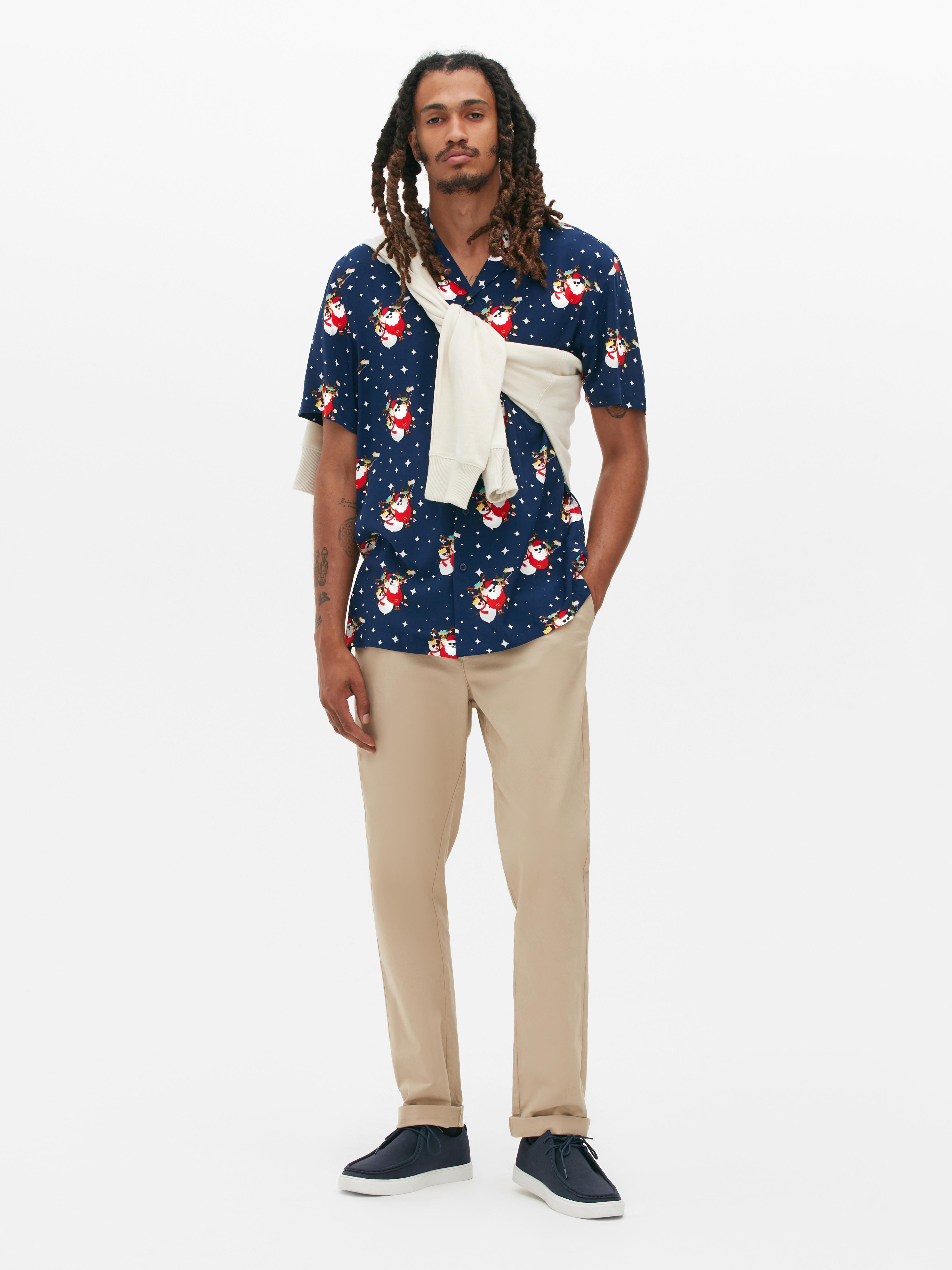 Pin On Products 2022 Merry Christmas Shirts Fashion Print Santa Short