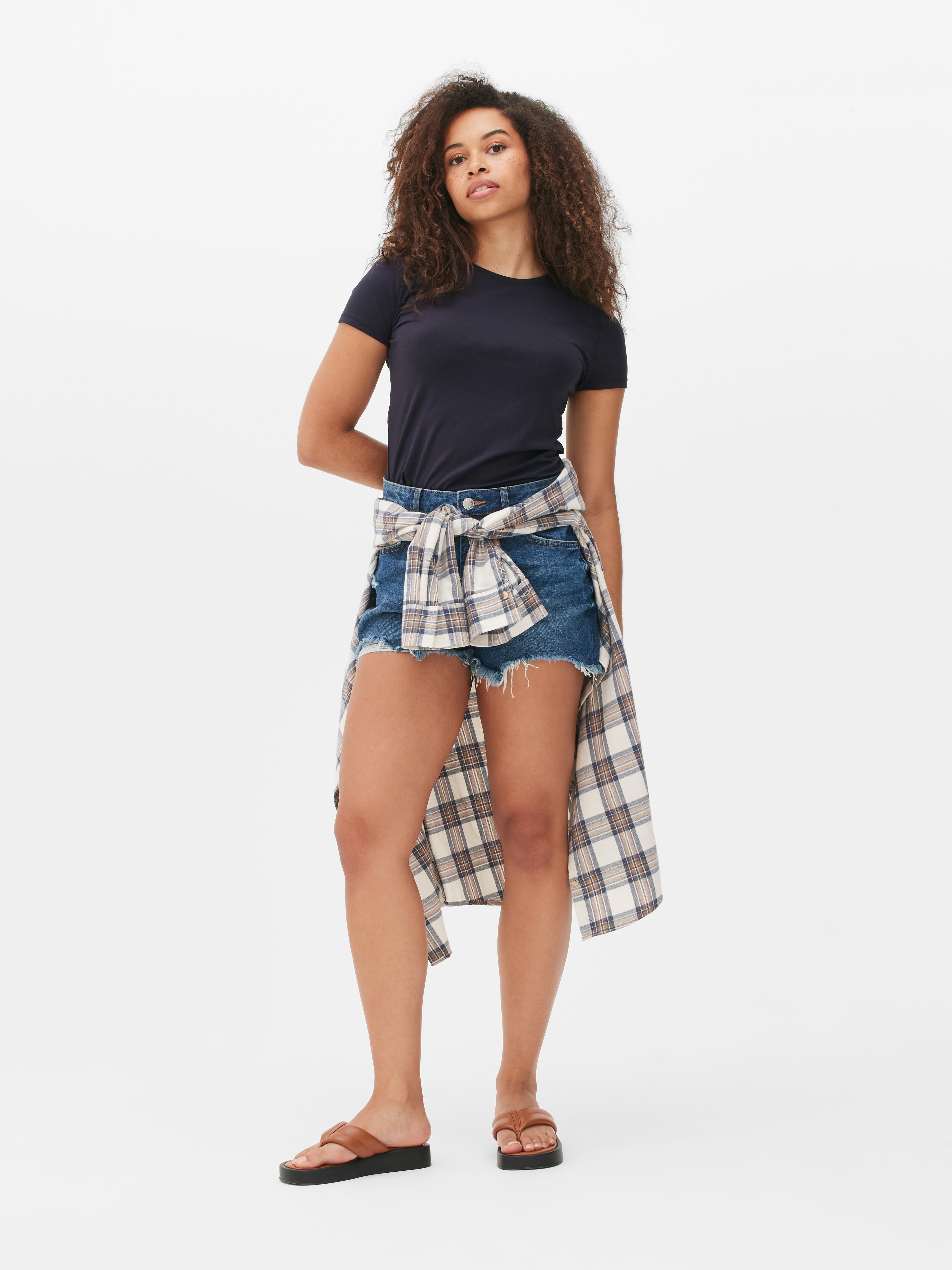 Womens Navy Stretch Crew Tshirt Primark