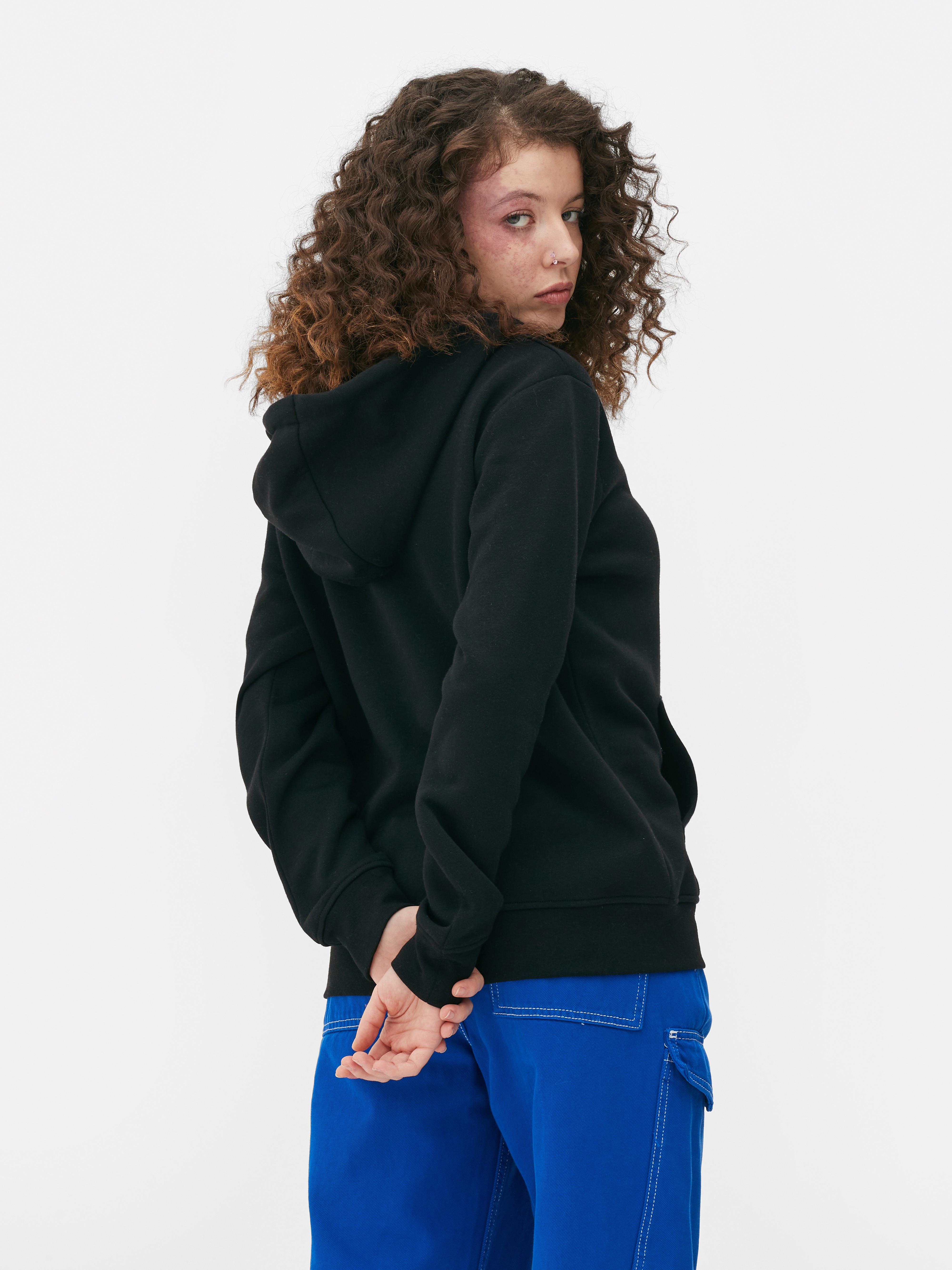 Womens Black Essential ZipUp Hoodie Primark