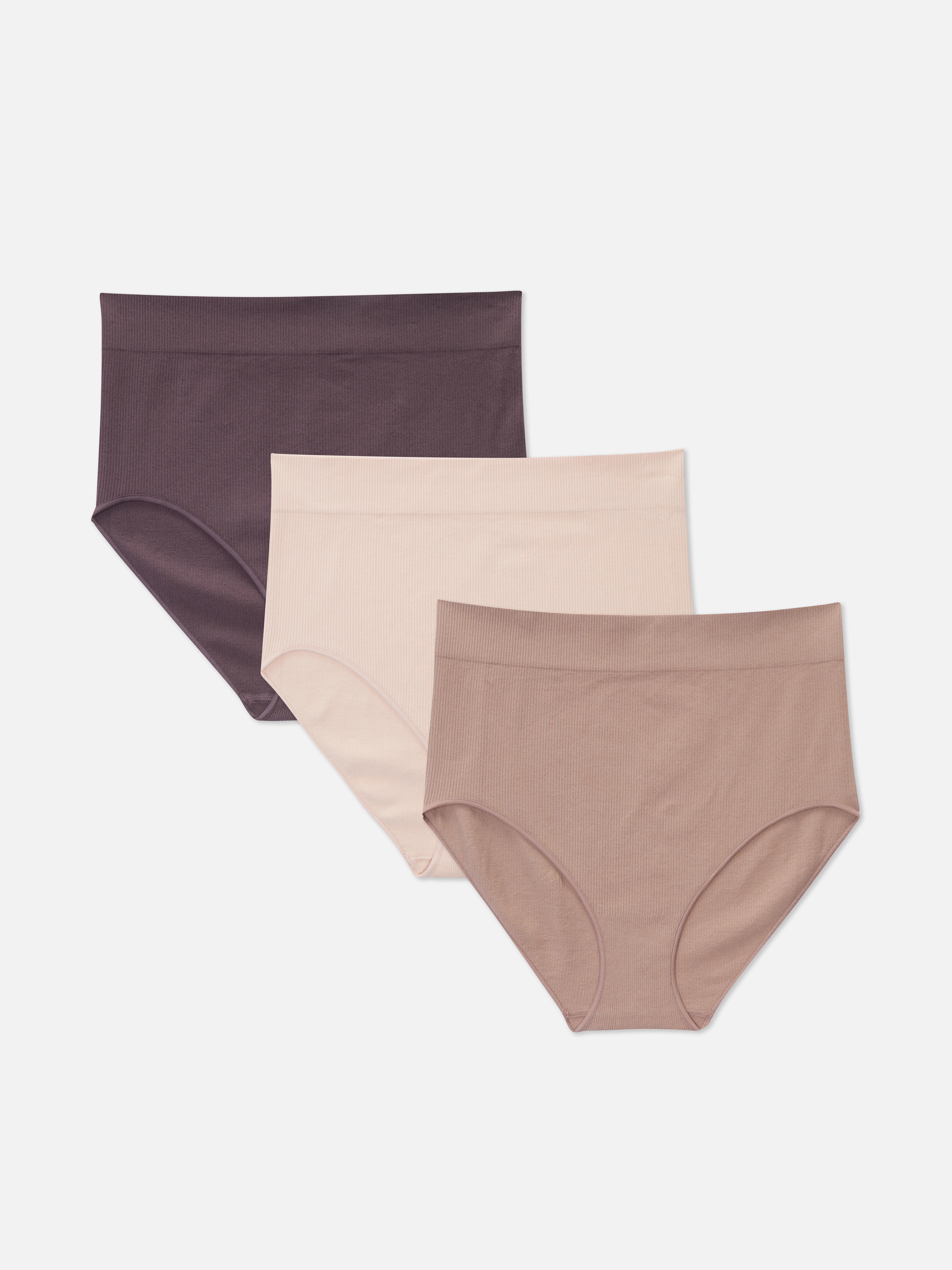 3pk Ribbed High Waisted Period Underwear Briefs Penneys