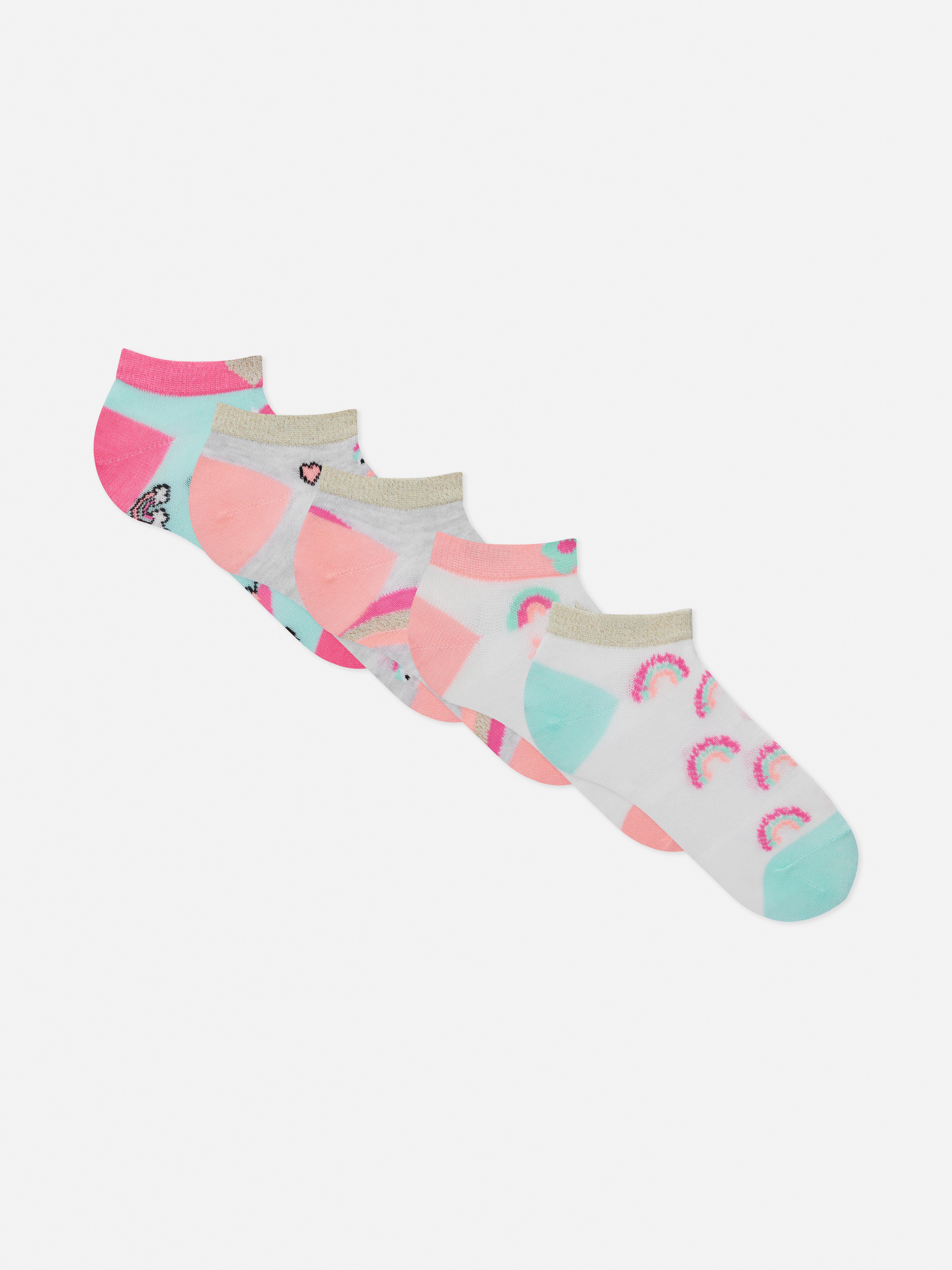 5pk Woodland Pattern Ankle Socks Primark