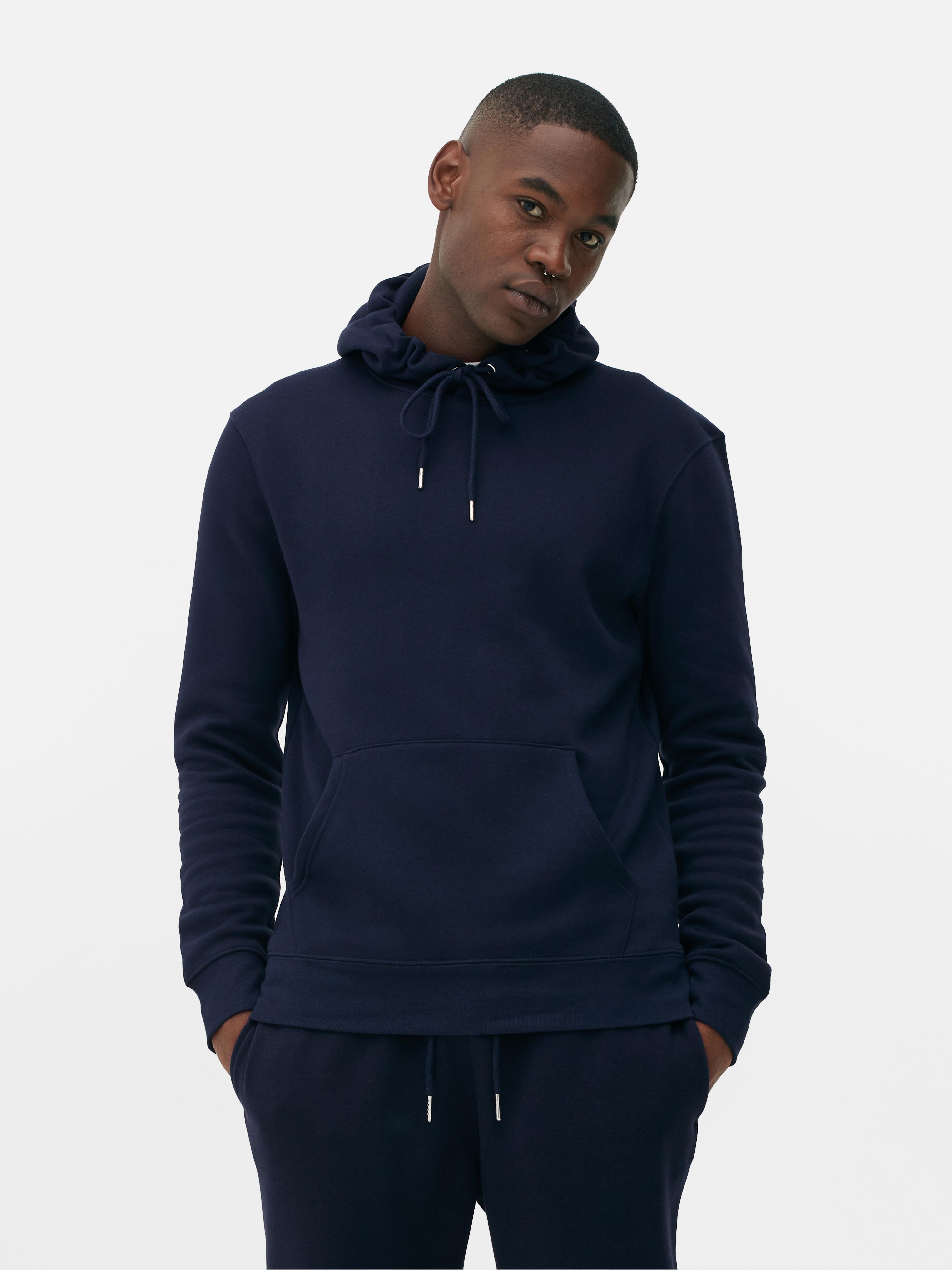 Mens Navy Essential Regular Fit Hoodie Primark