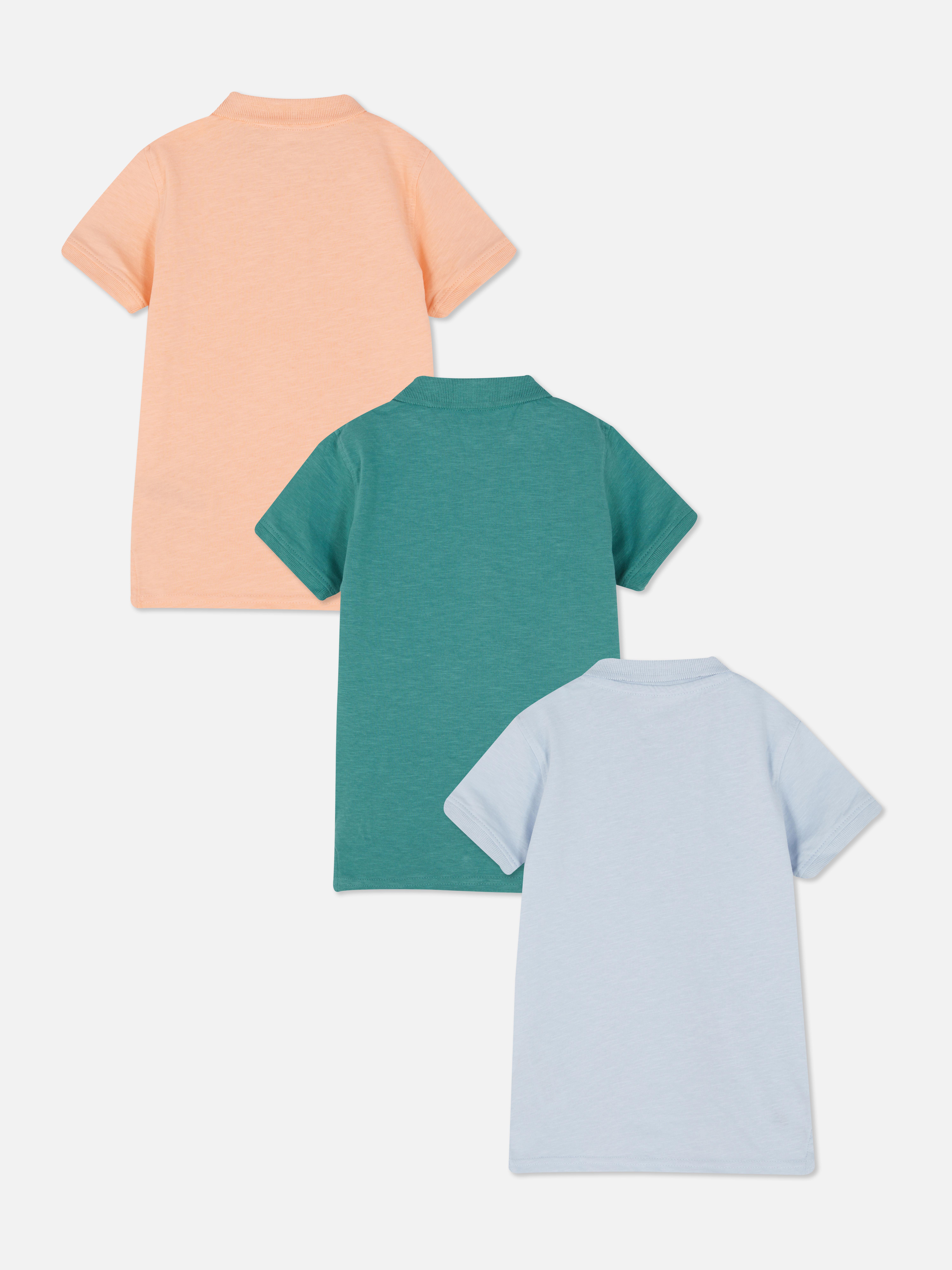 Boys Multi 3pk Slub Polo Shirts Primark