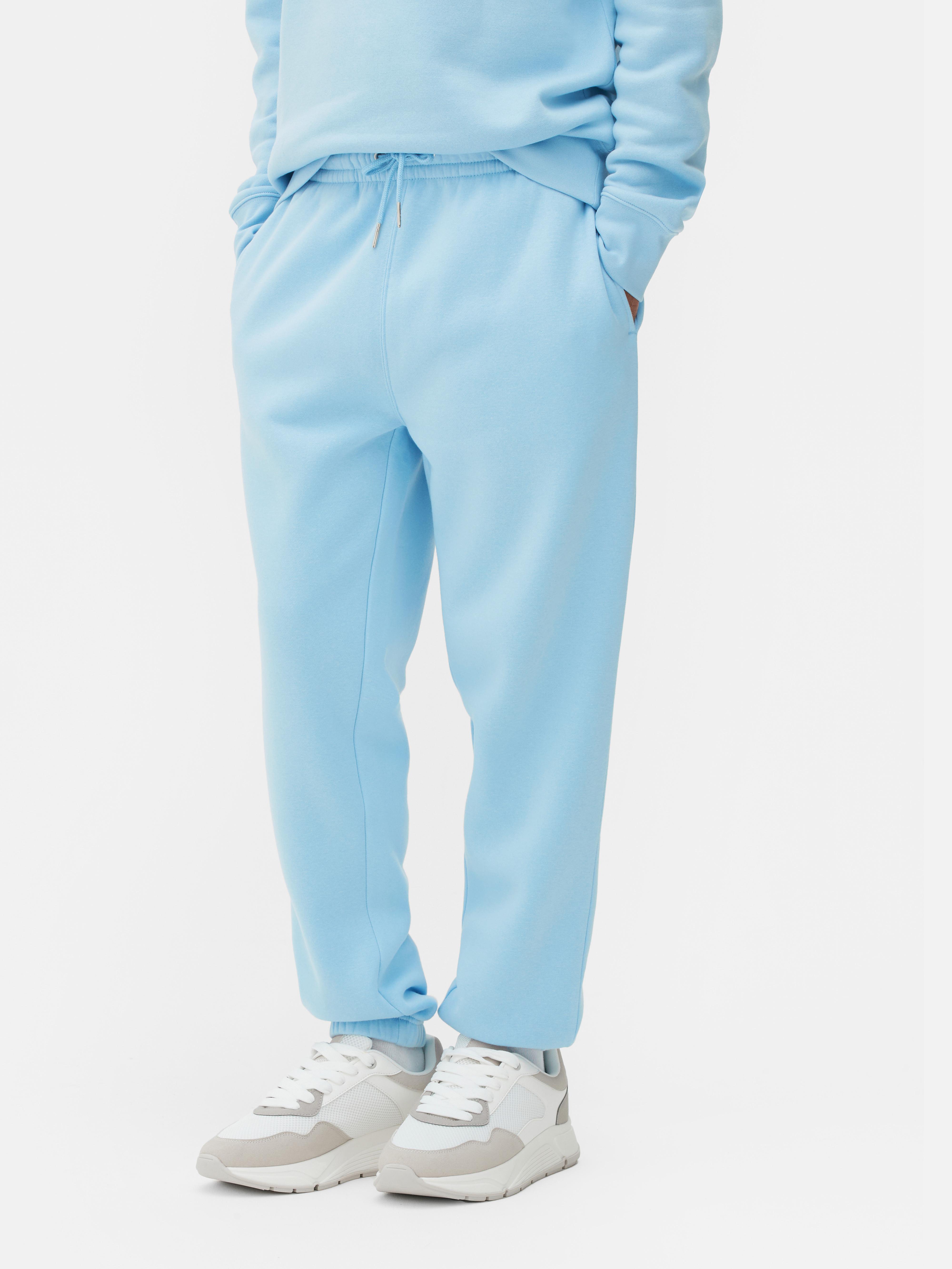 Mens Light Blue Cuffed Jogging Bottoms Primark