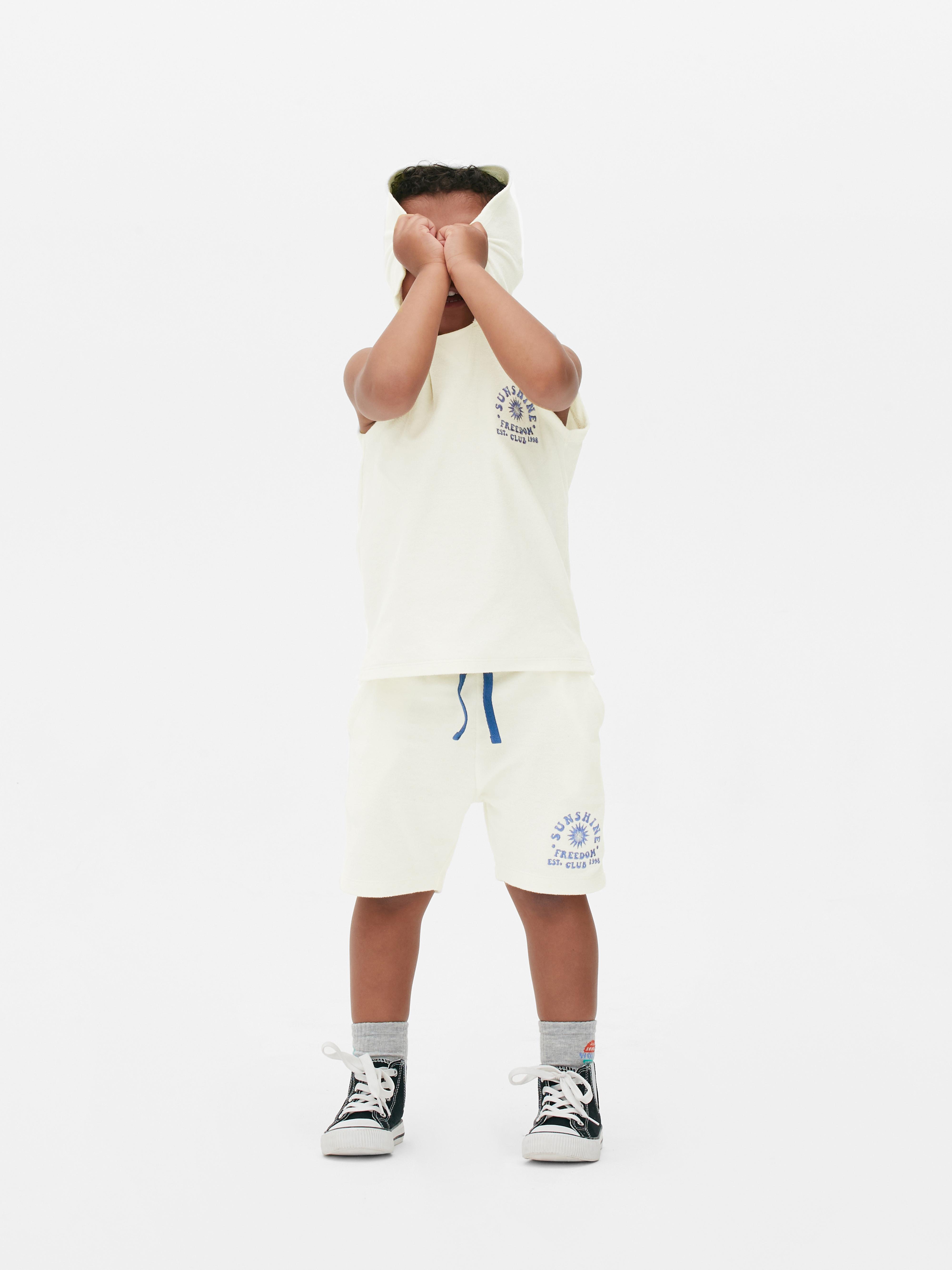 Boys Ecru Towelling Vest and Shorts Set Primark