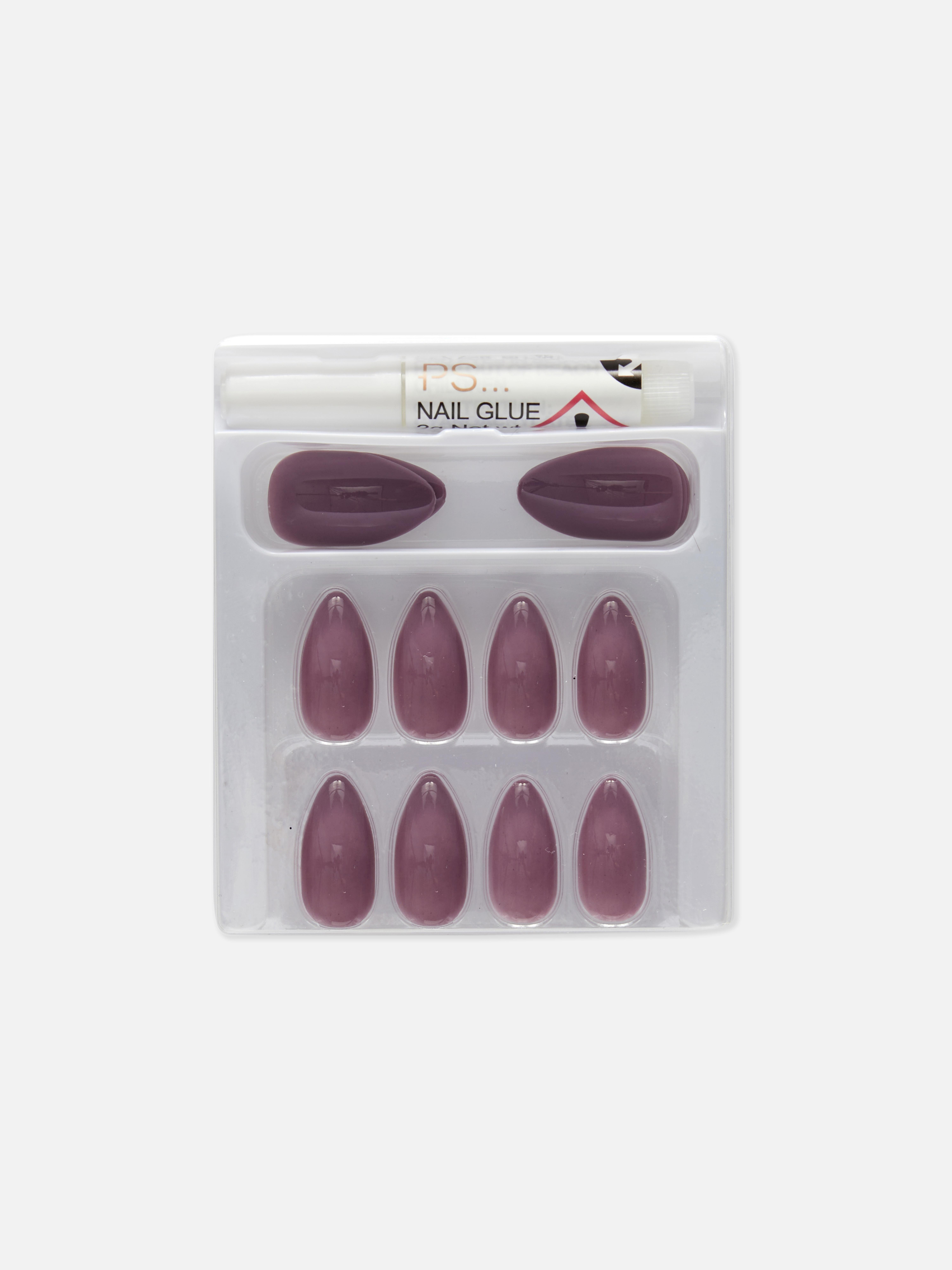 Pink PS... Pointed Gloss False Nails Primark