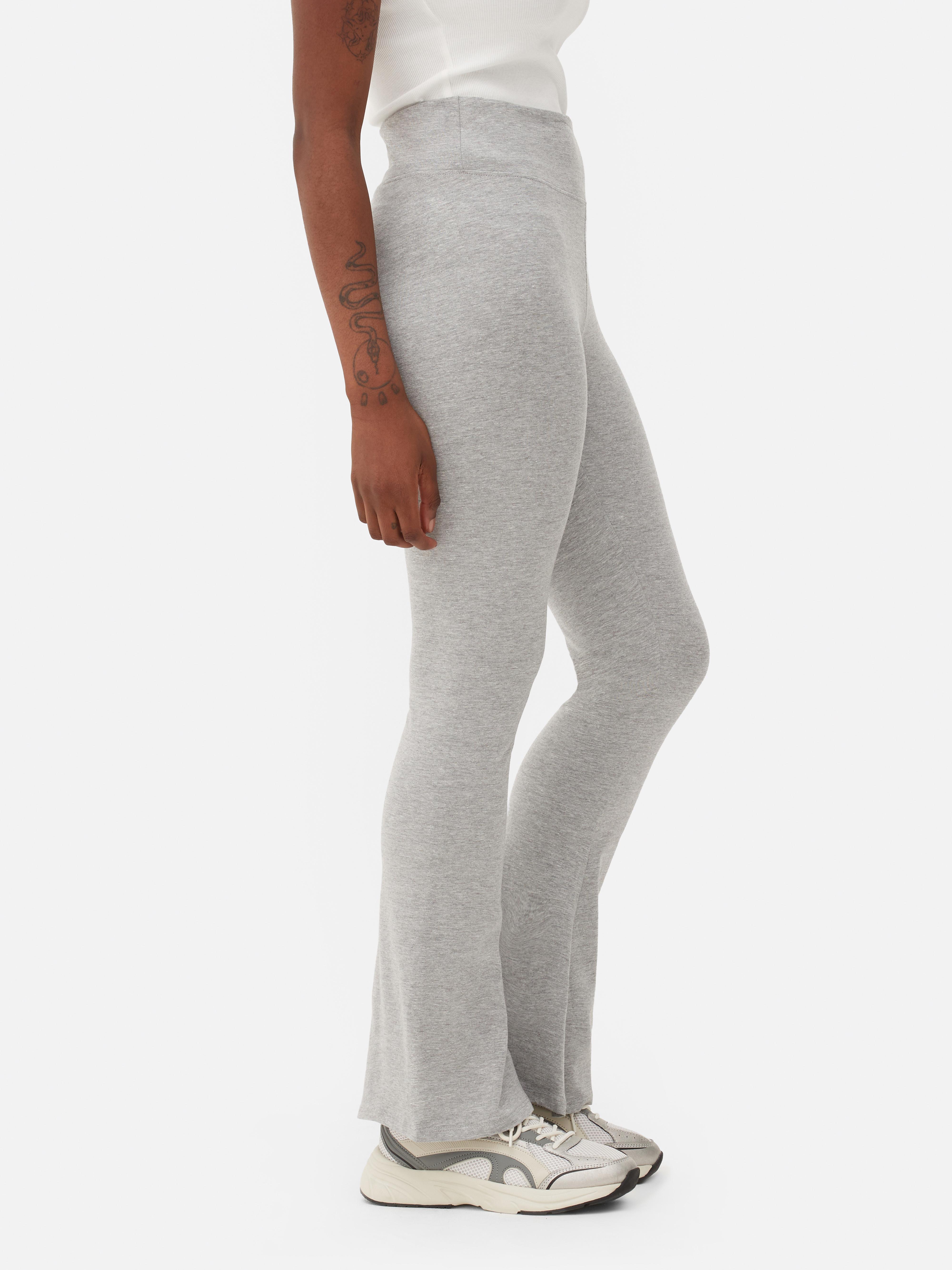 Womens Grey Marl HighWaisted Flared Jersey Leggings Primark