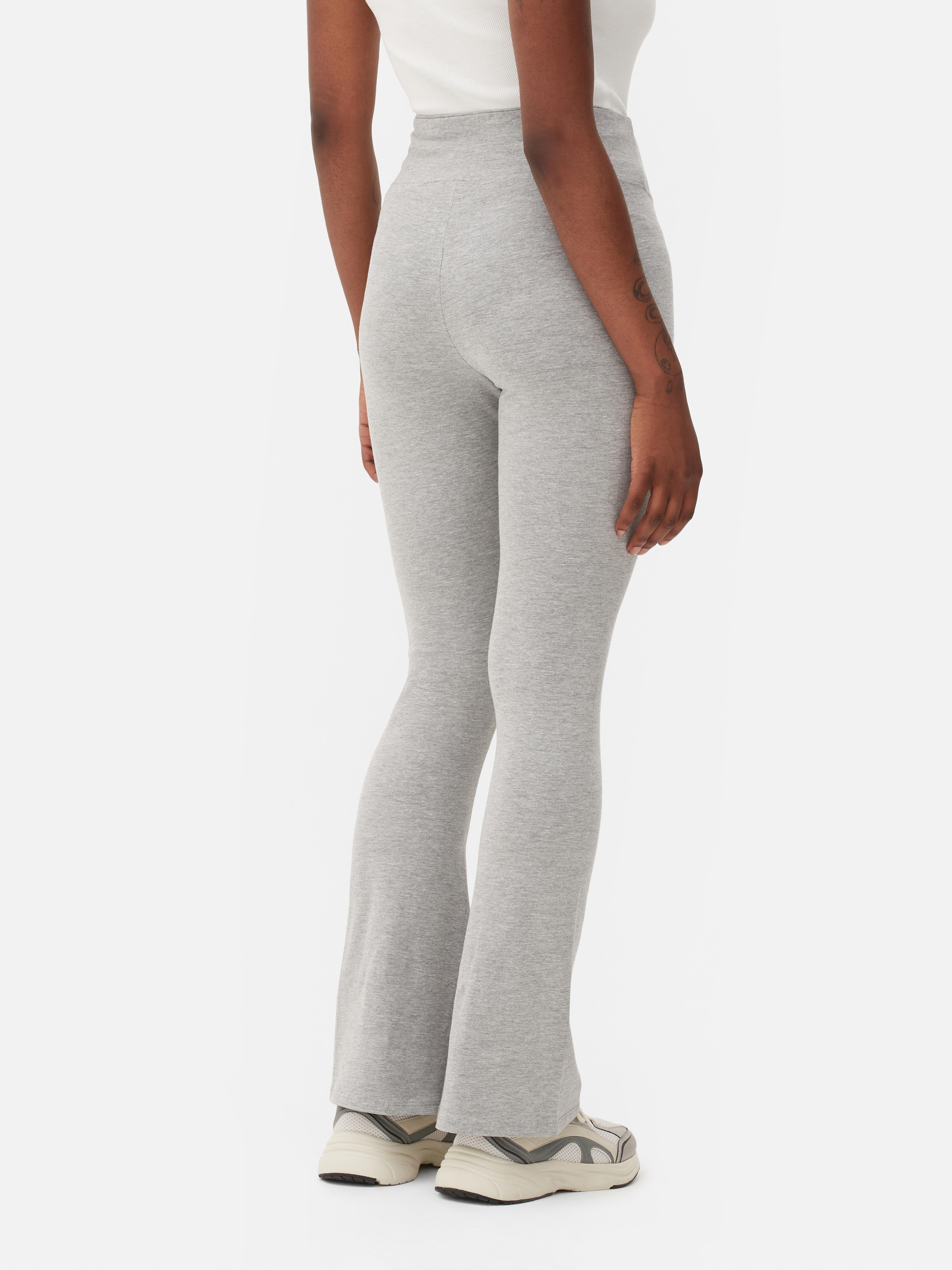Womens Grey Marl HighWaisted Flared Jersey Leggings Primark