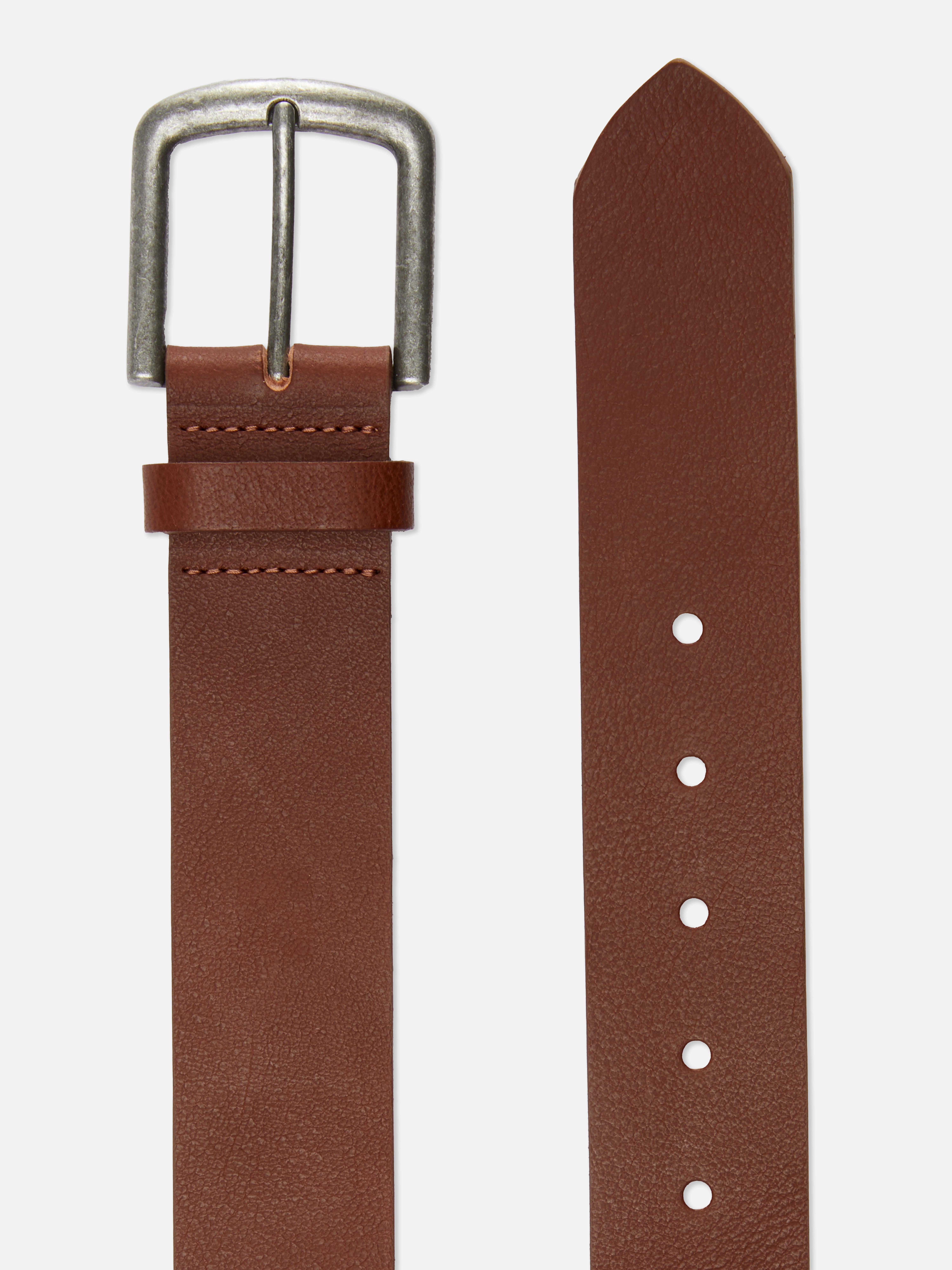 Mens Brown Grained Leather Belt Primark