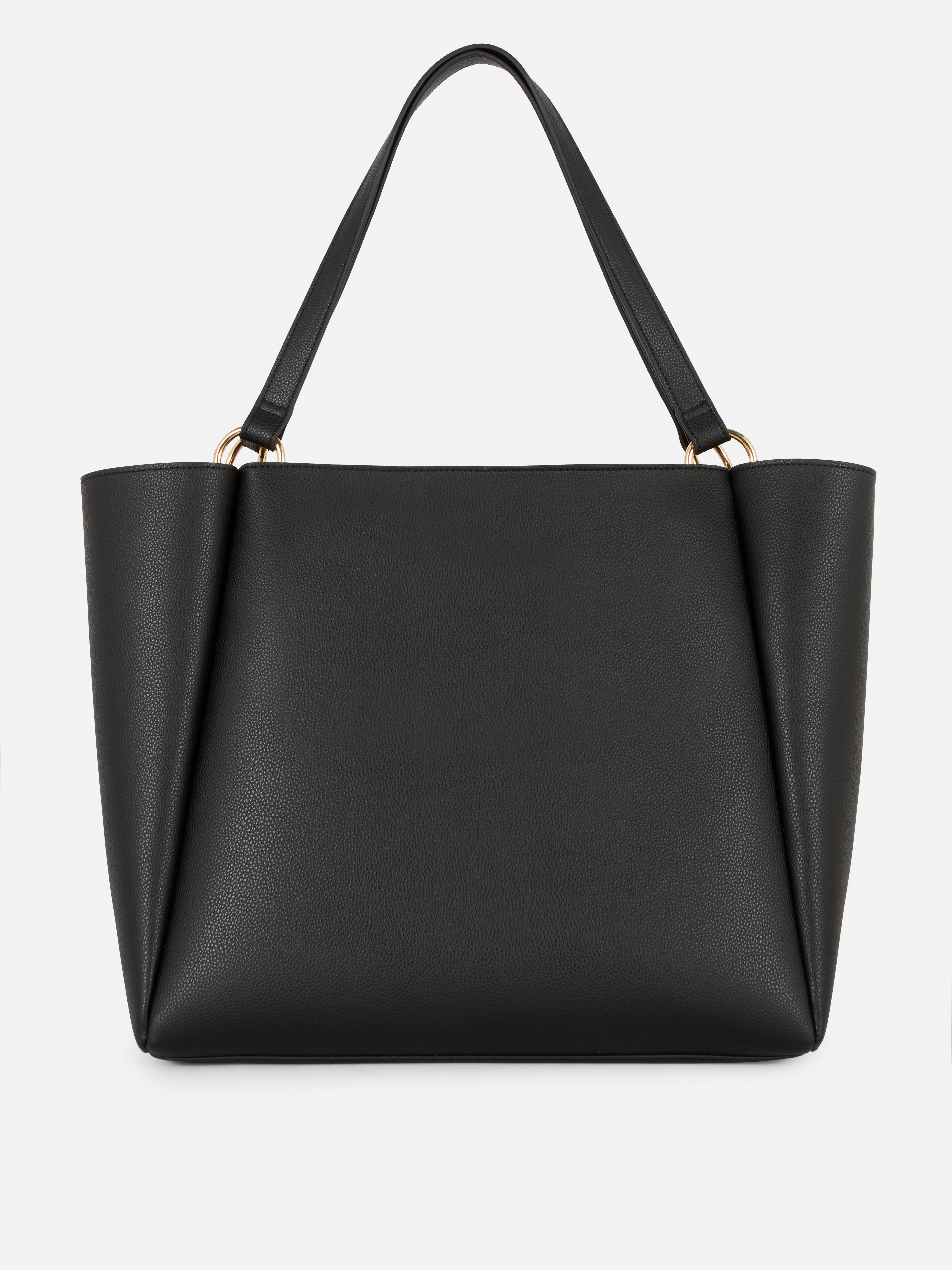 Women's Black Faux Leather Shopper Bag Penneys
