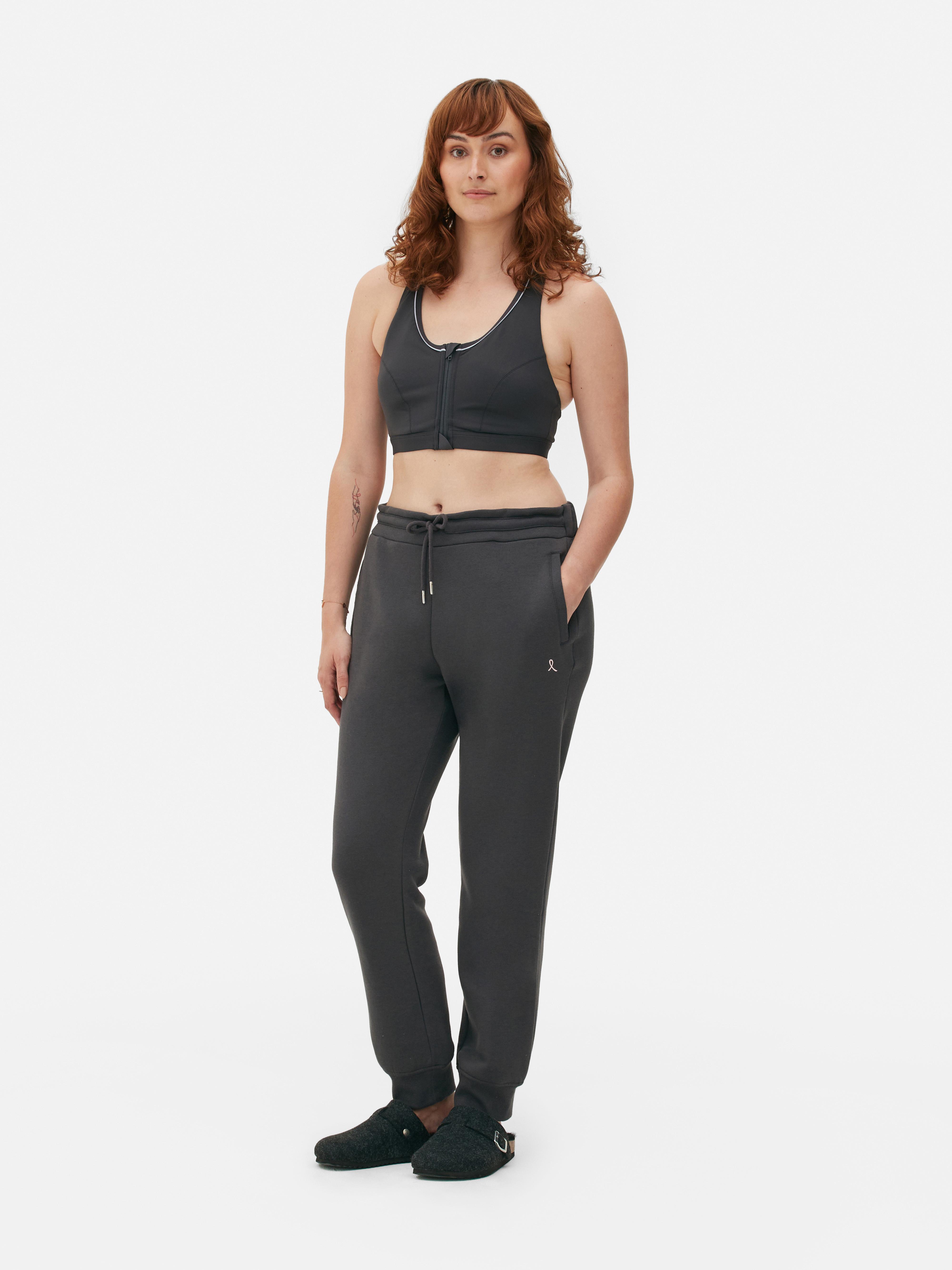 Womens Charcoal PostSurgery Zip Front Sports Bra Primark