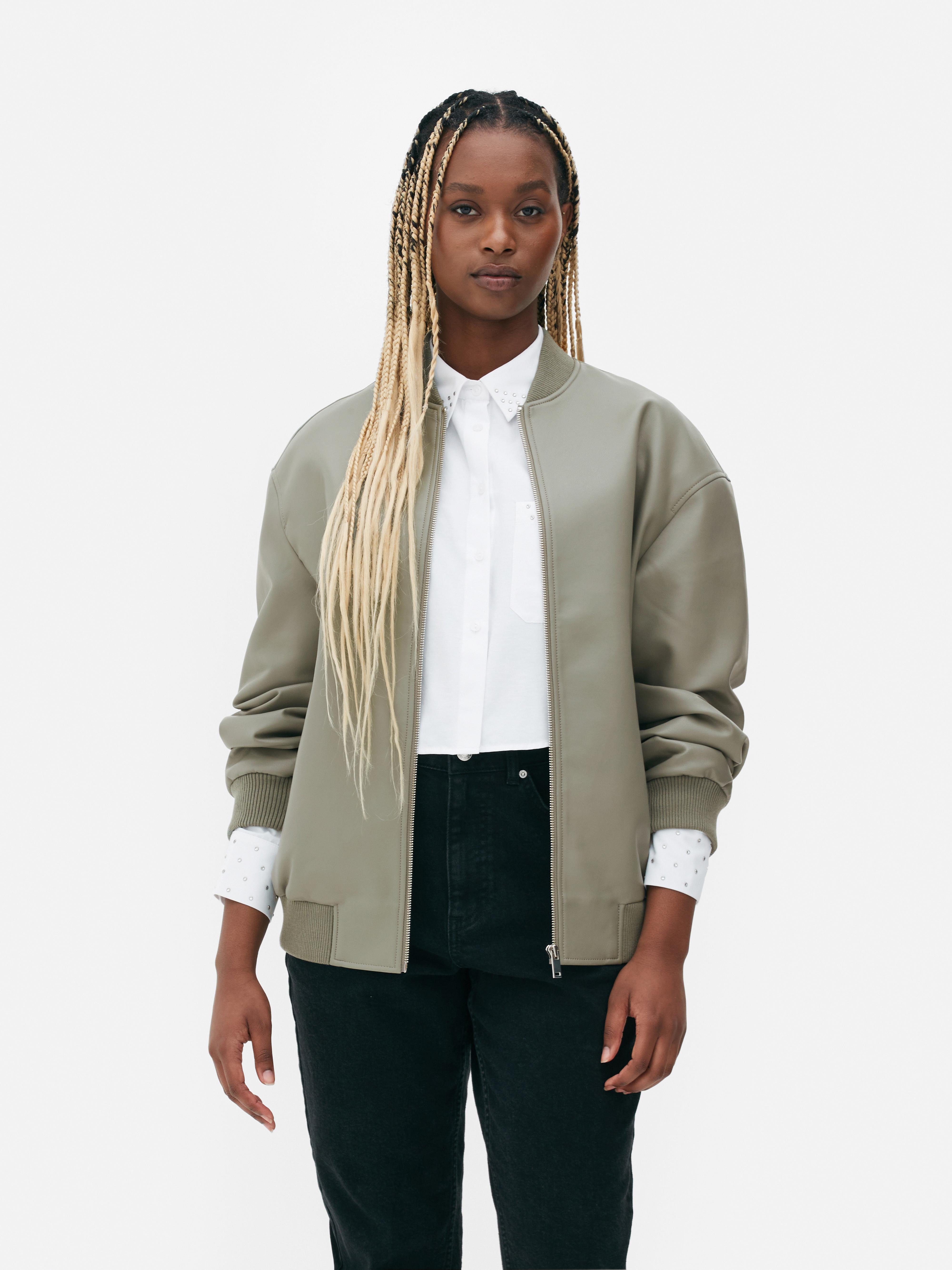 Faux Leather Bomber Jacket Primark