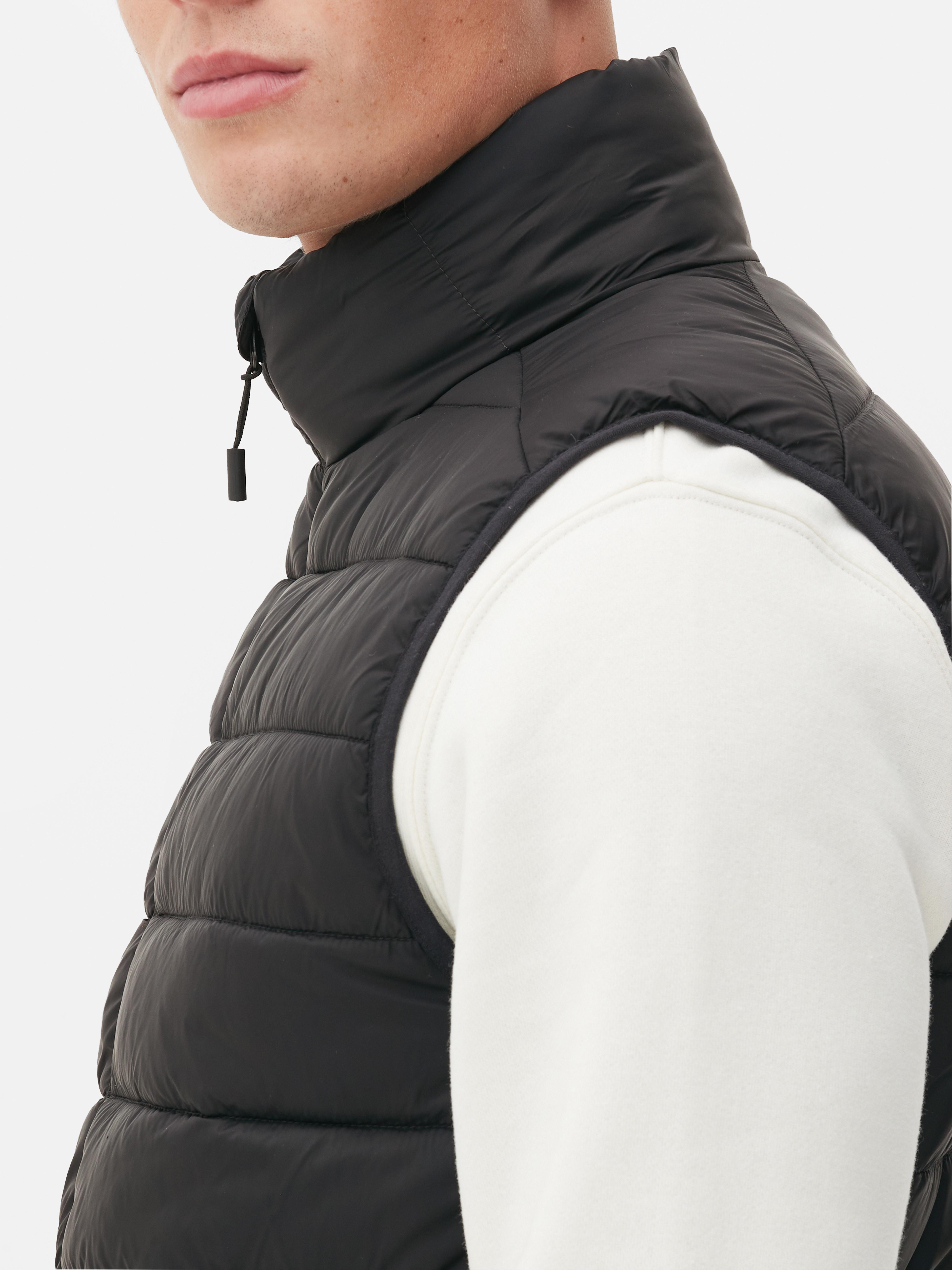 Men's Black Lightweight Padded Vest Primark
