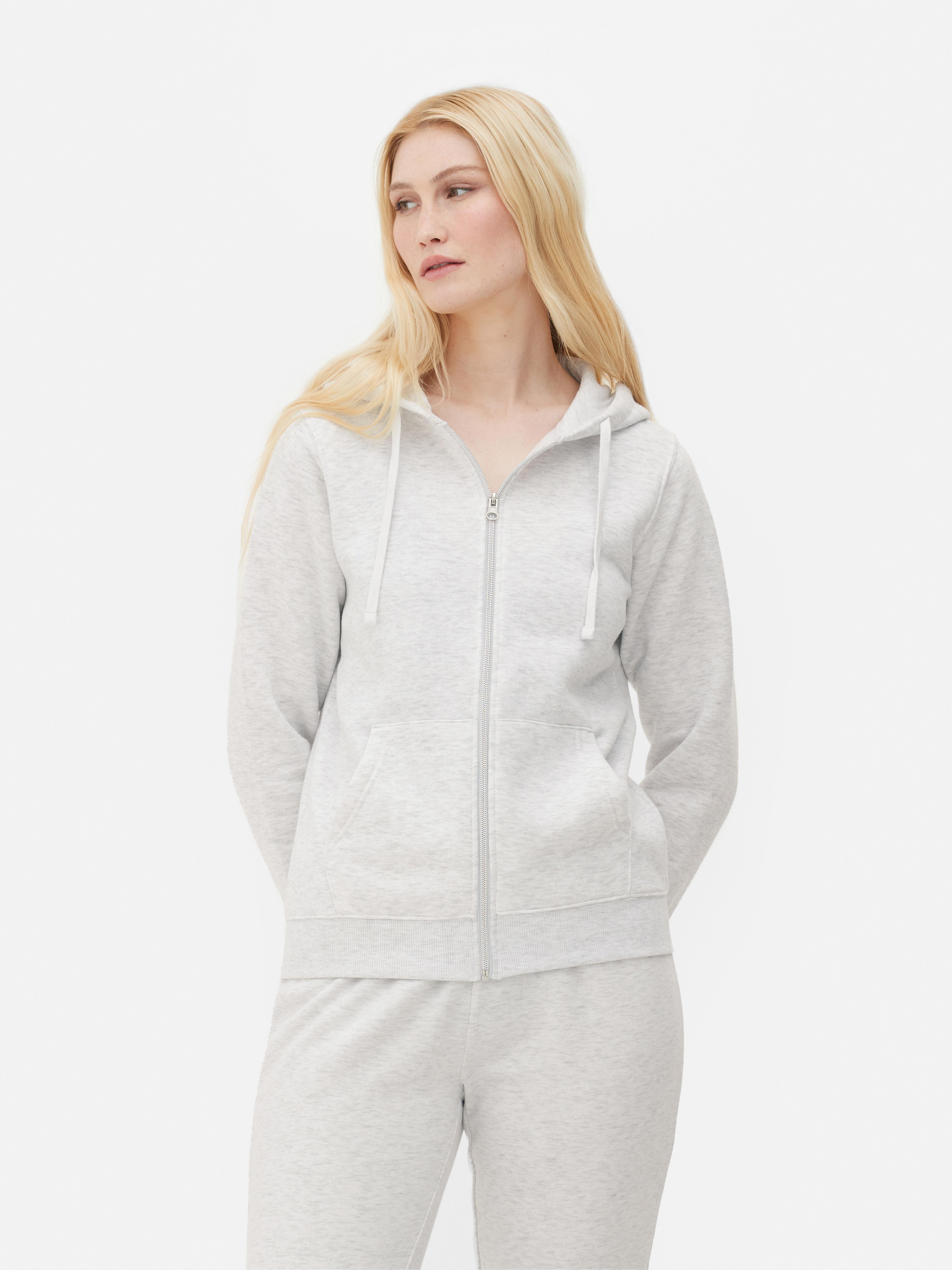 Womens Grey Marl Essential ZipThrough Hoodie Primark