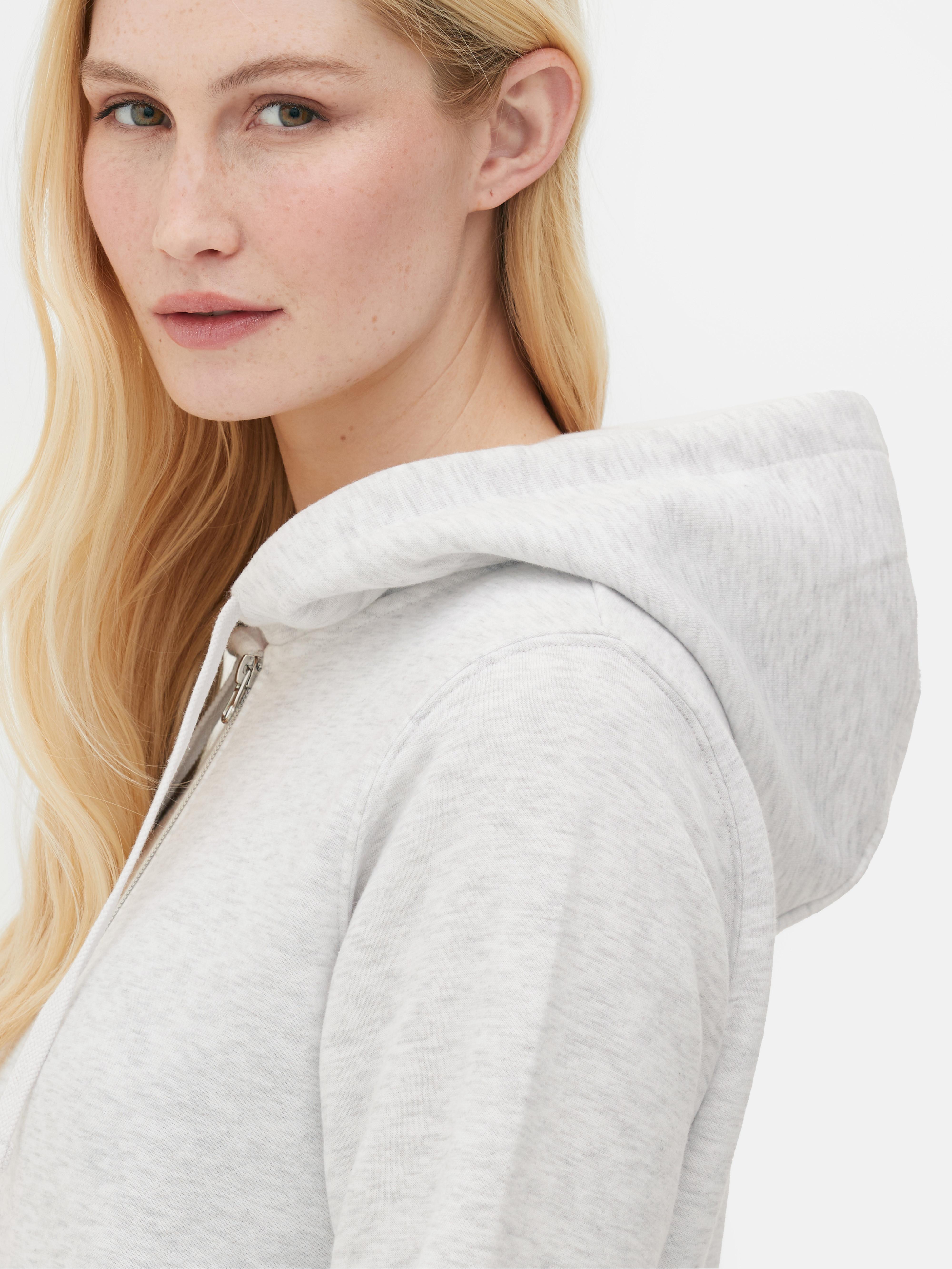 Womens Grey Marl Essential ZipThrough Hoodie Primark