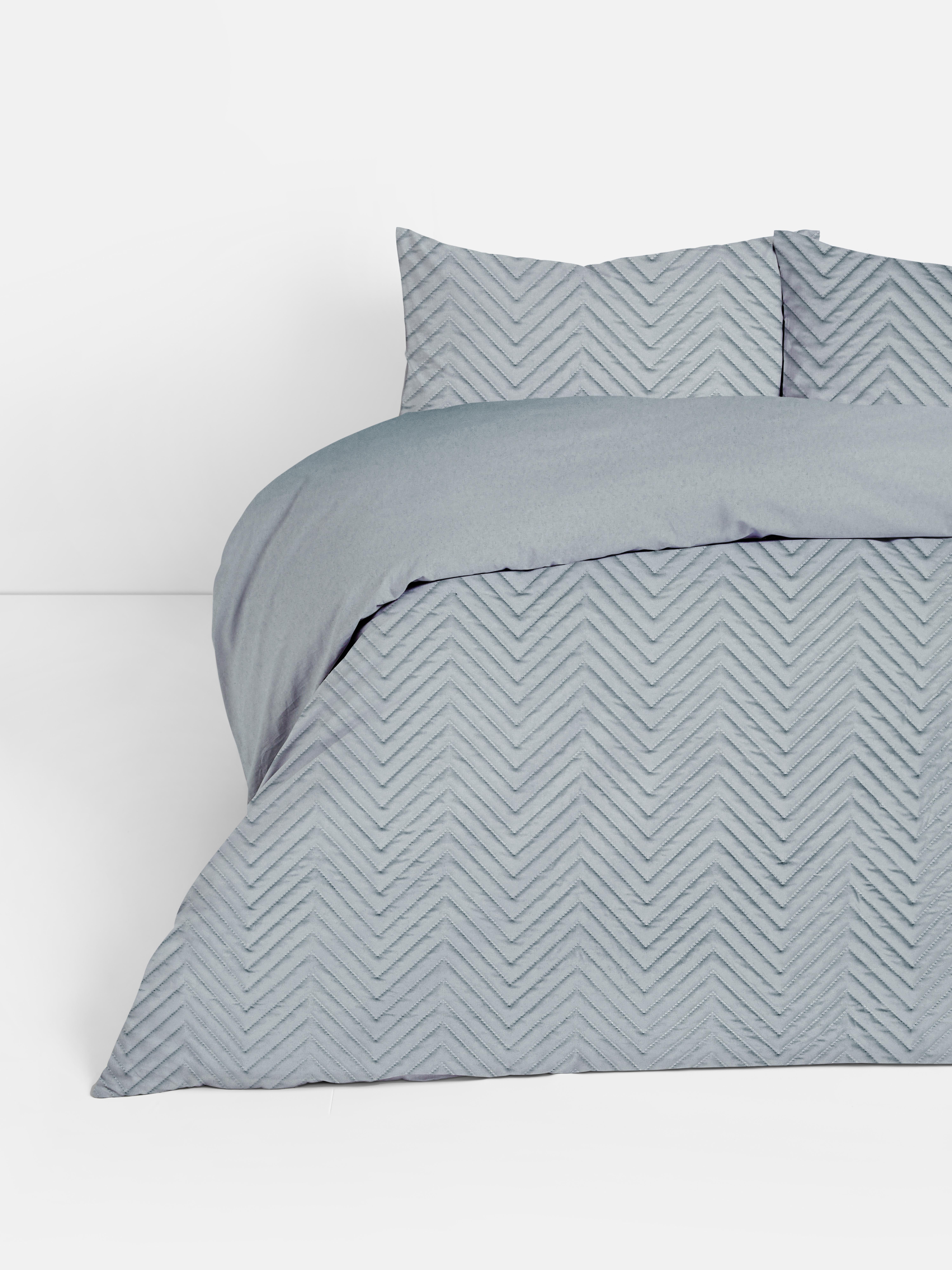 Charcoal Pinsonic Chevron King Duvet Cover Set Primark