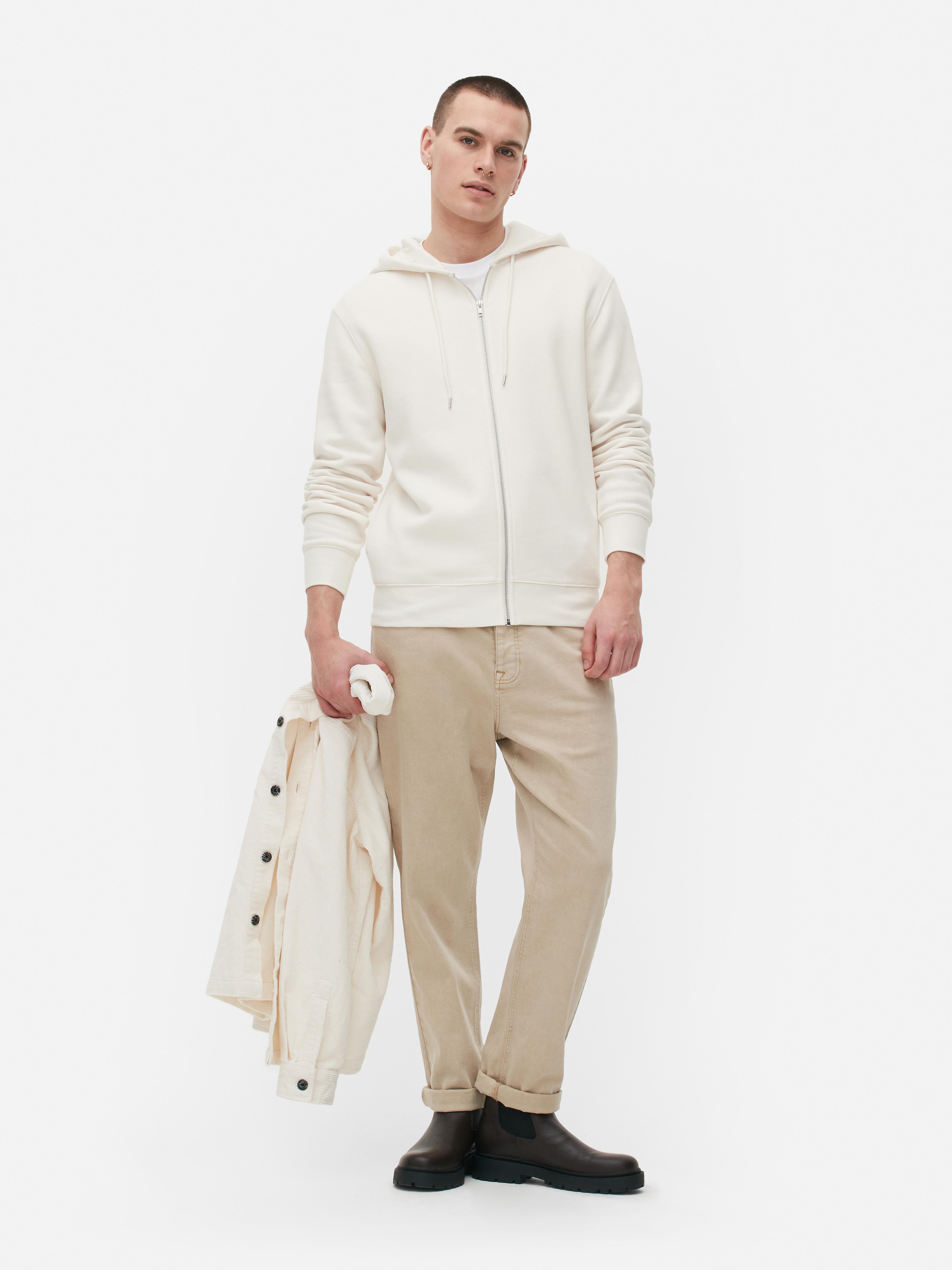 Men's Ivory Zip Hoodie Primark