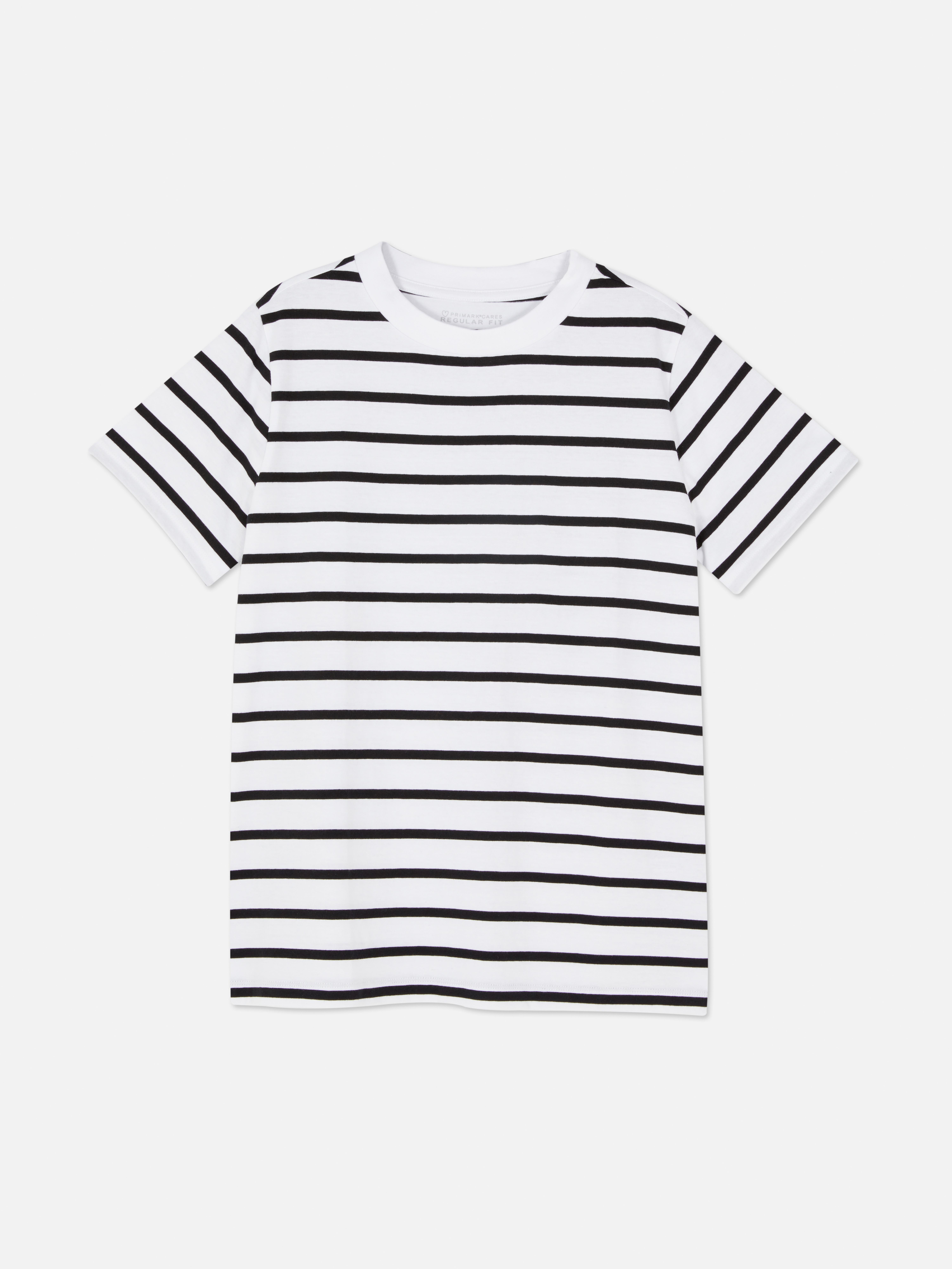 Black/White Striped Crew Neck TShirt Primark