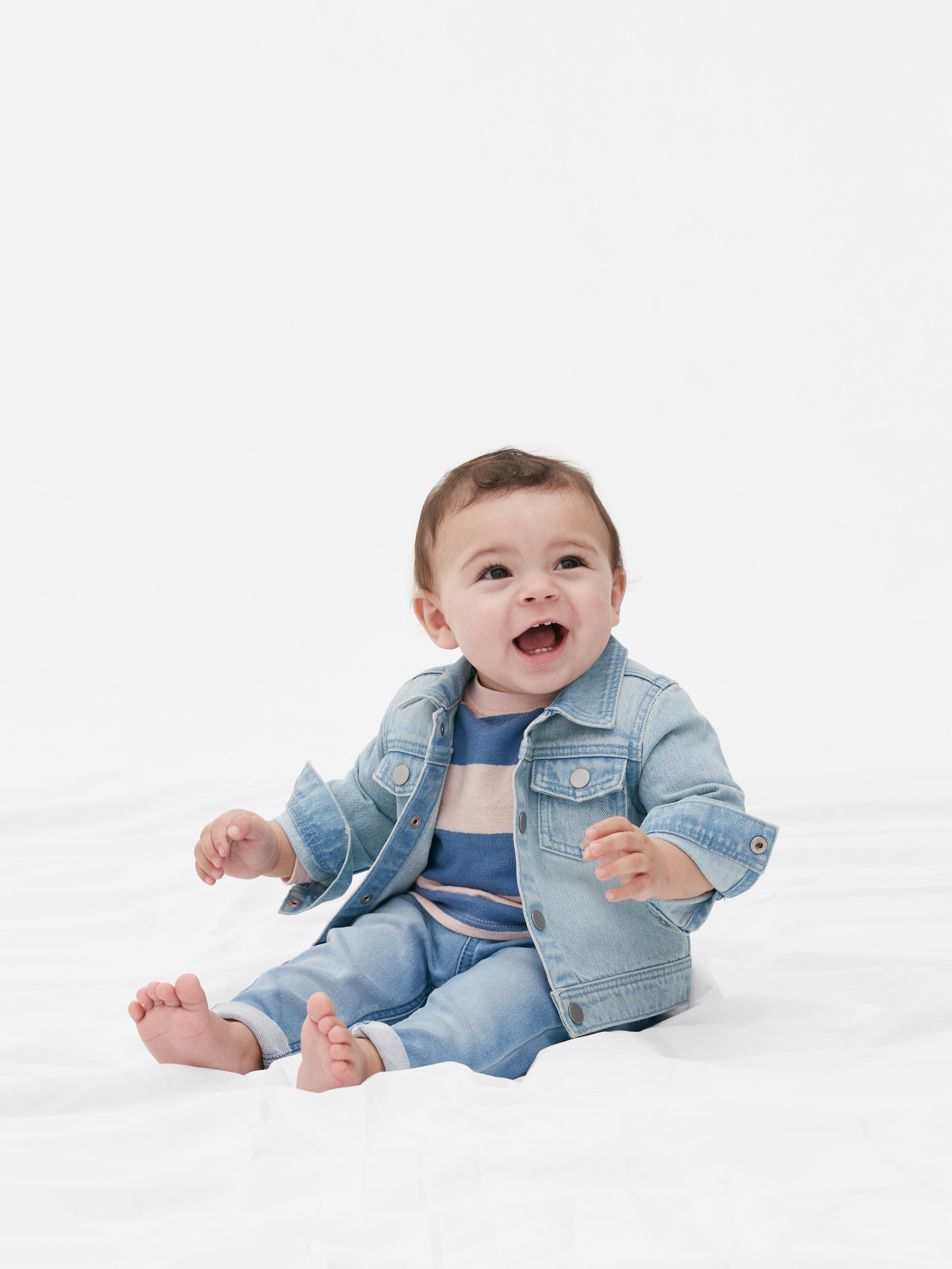 Baby Boys Blue Washed Denim Jacket Primark
