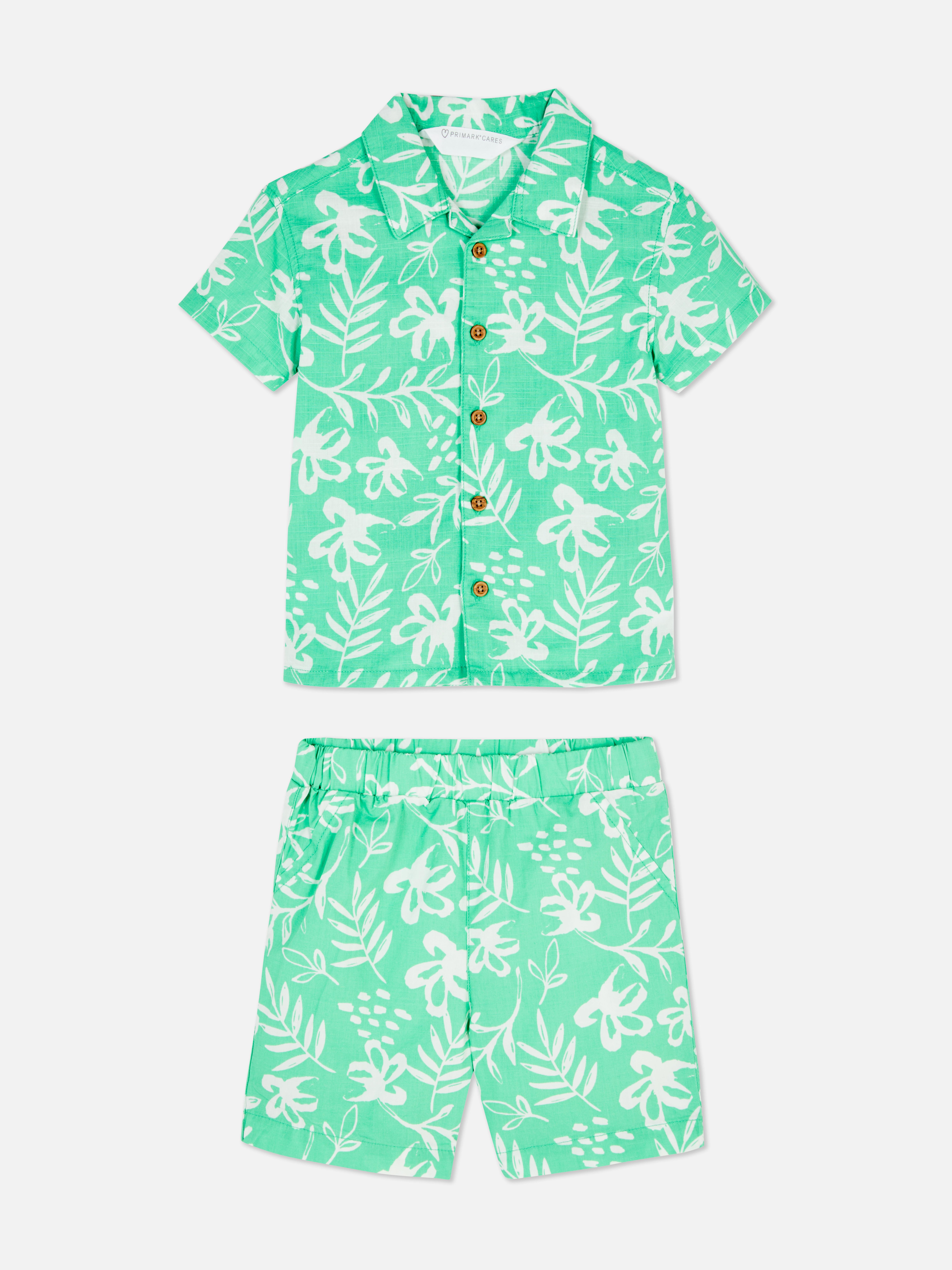 Baby Boys Green Shirt and Shorts Coord Set Primark