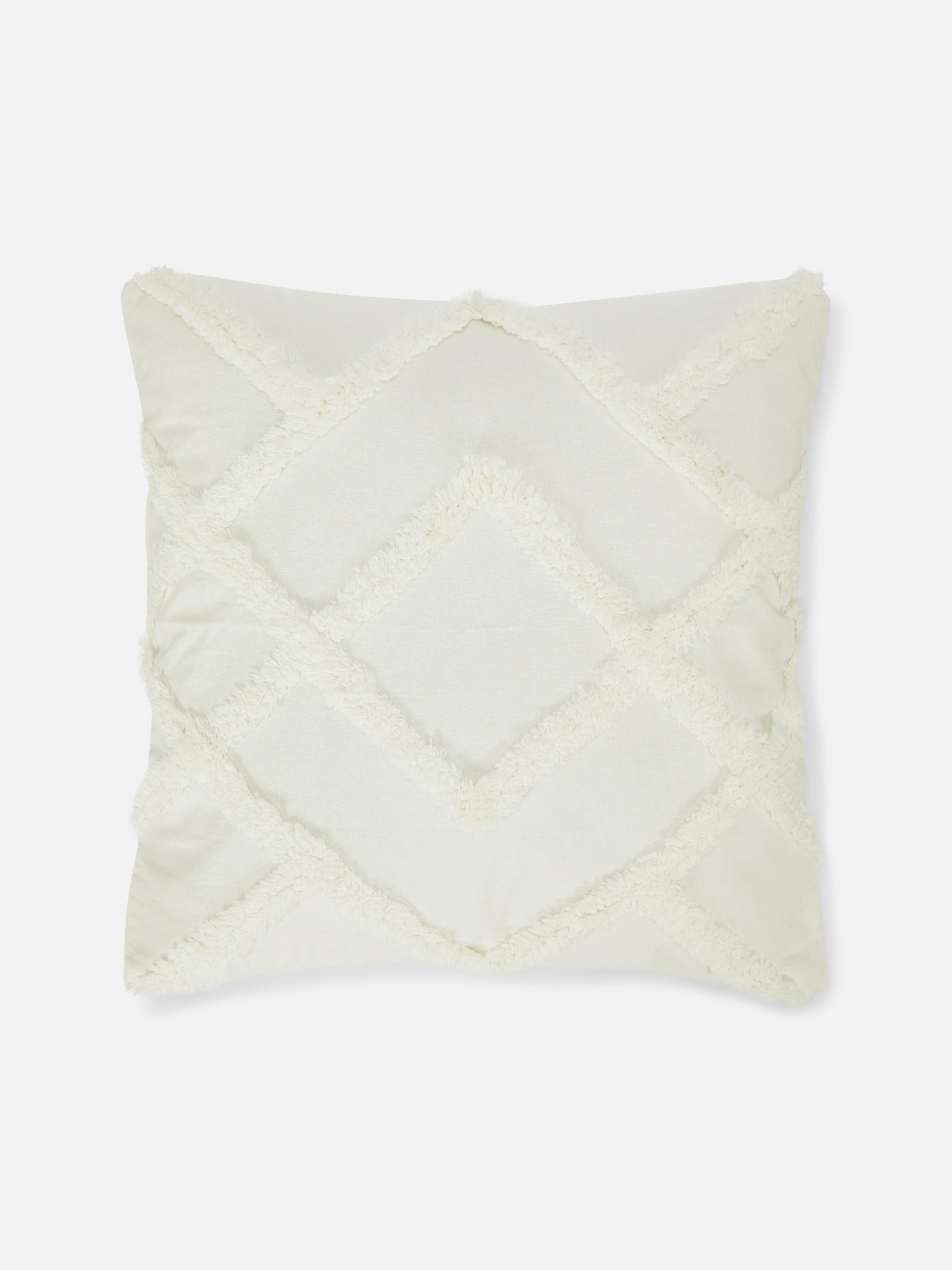 Ivory Tufted Square Cushion Cover Primark