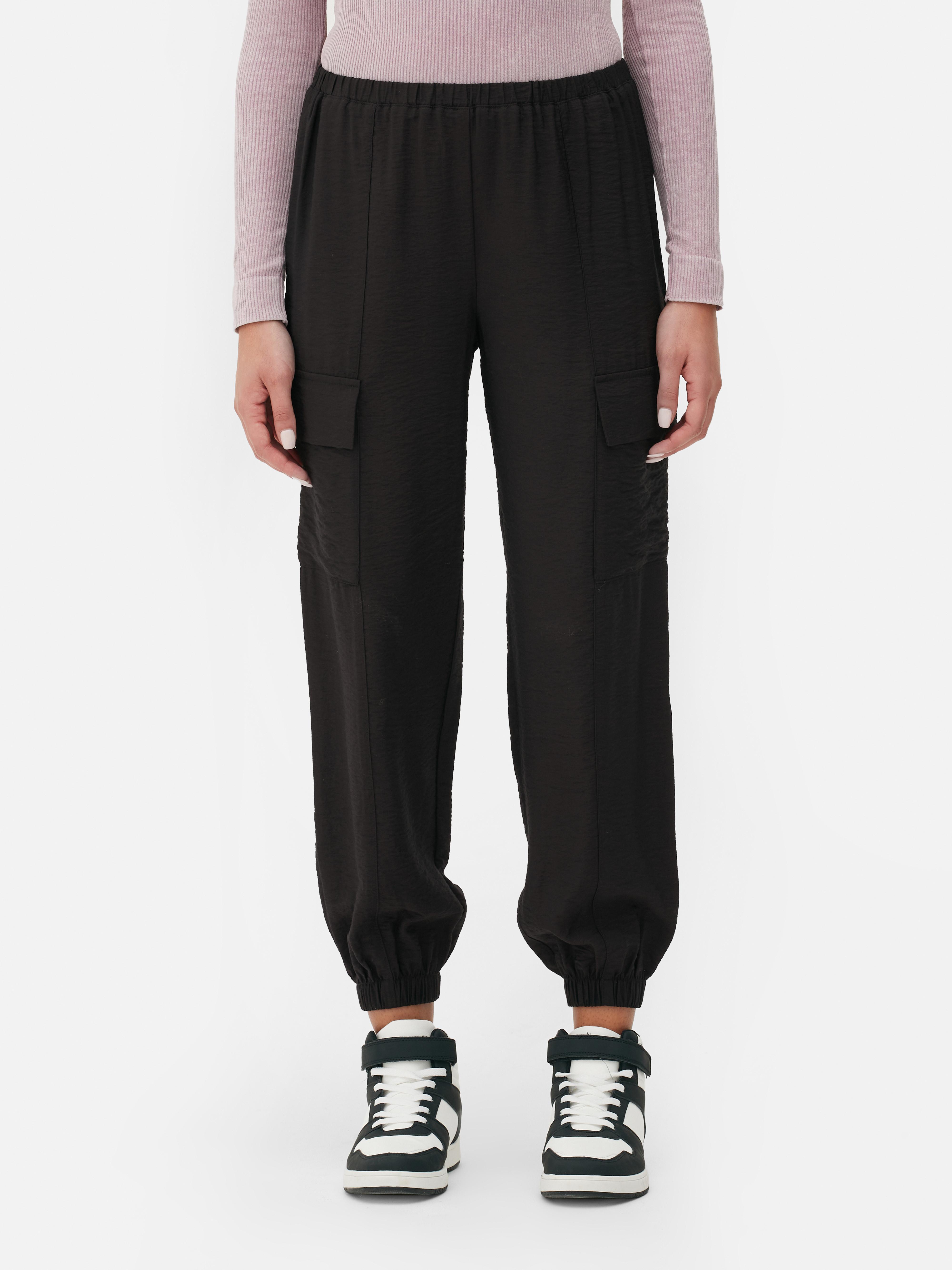 Women's Black Relaxed Fit Cargo Pants Primark