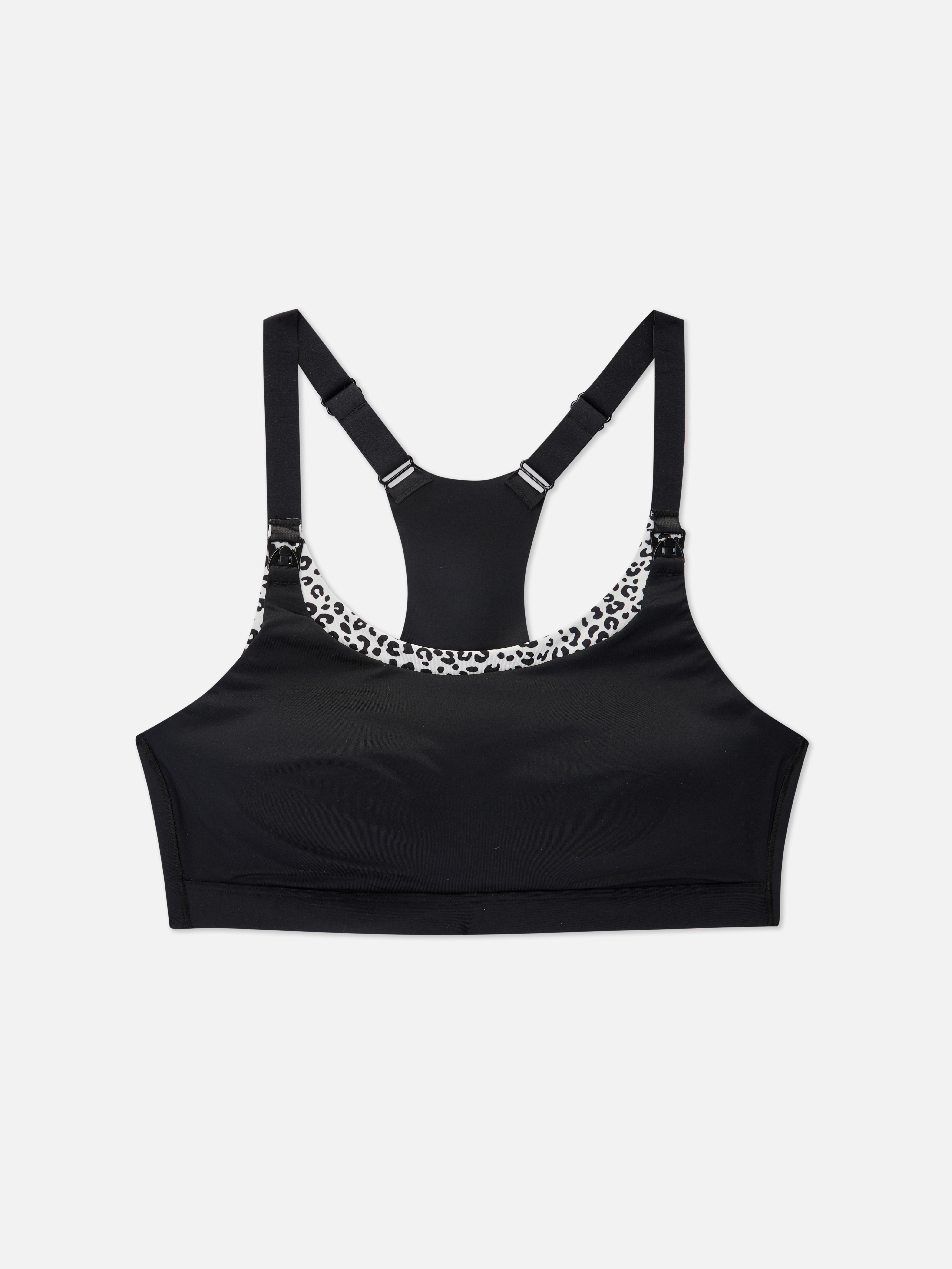 Womens Black Maternity Nursing Sports Bra Primark
