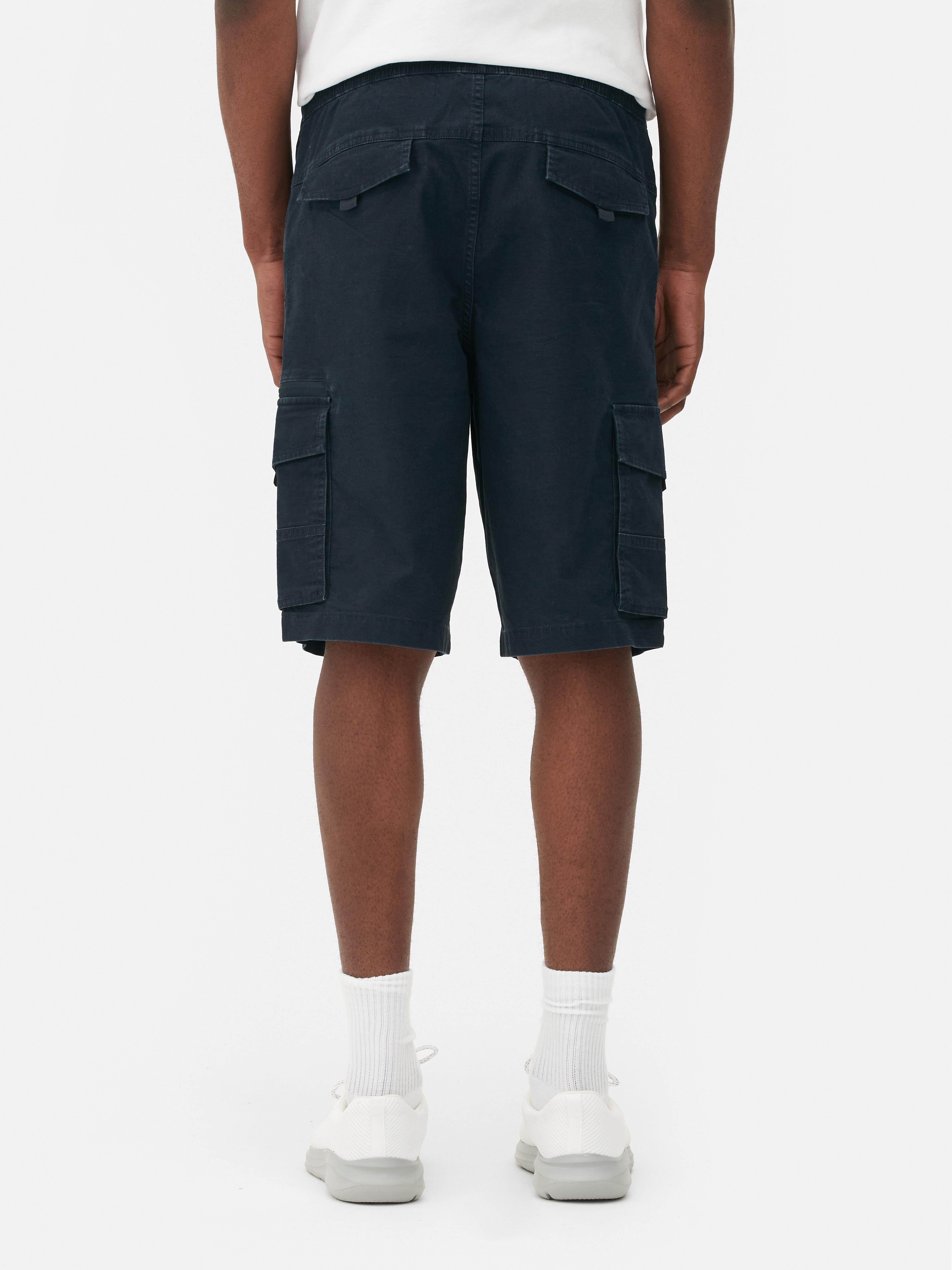 Mens Navy Drawstring Cargo Shorts Primark