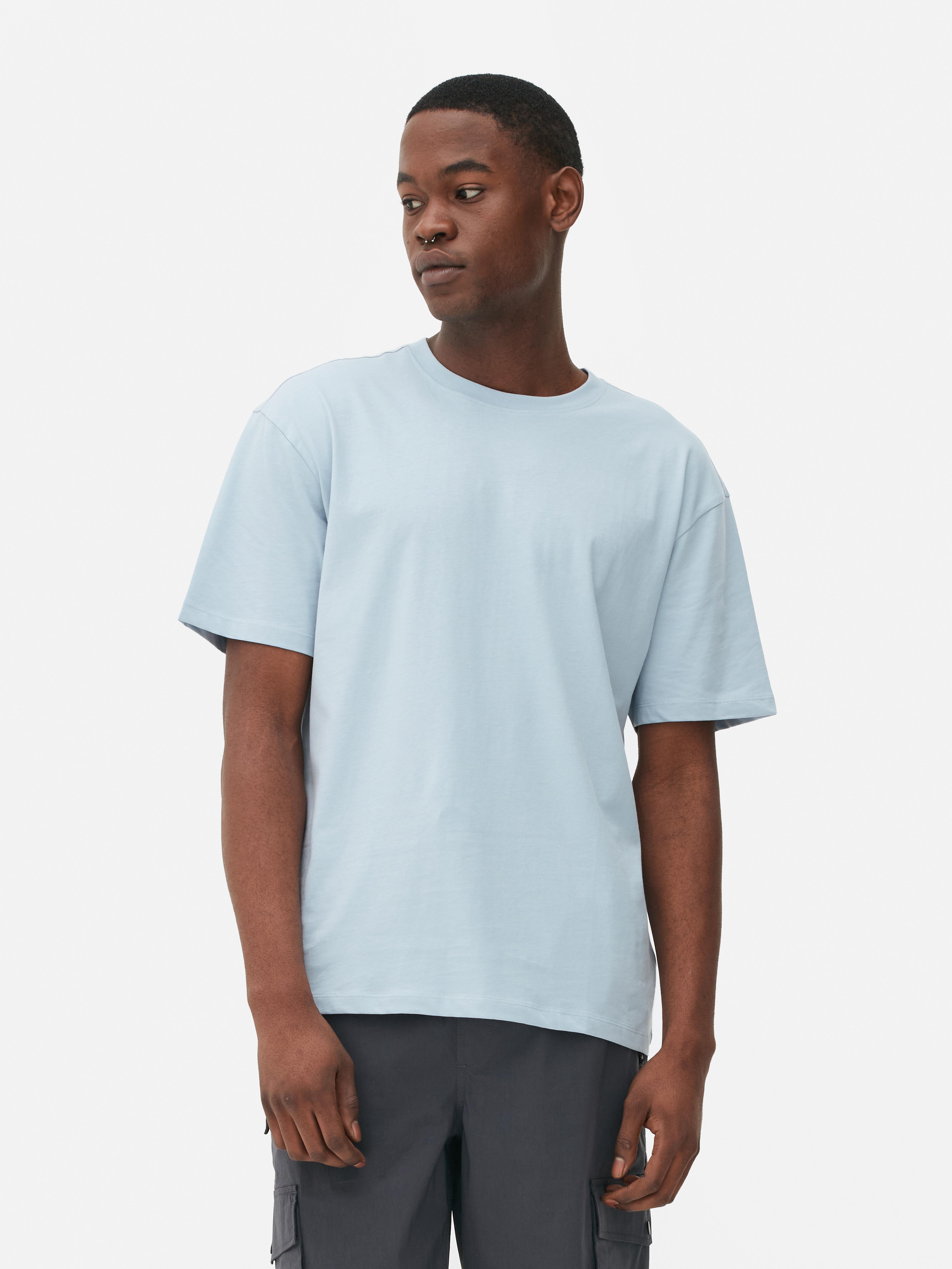 Men's Light Blue Relaxed Cotton TShirt Primark